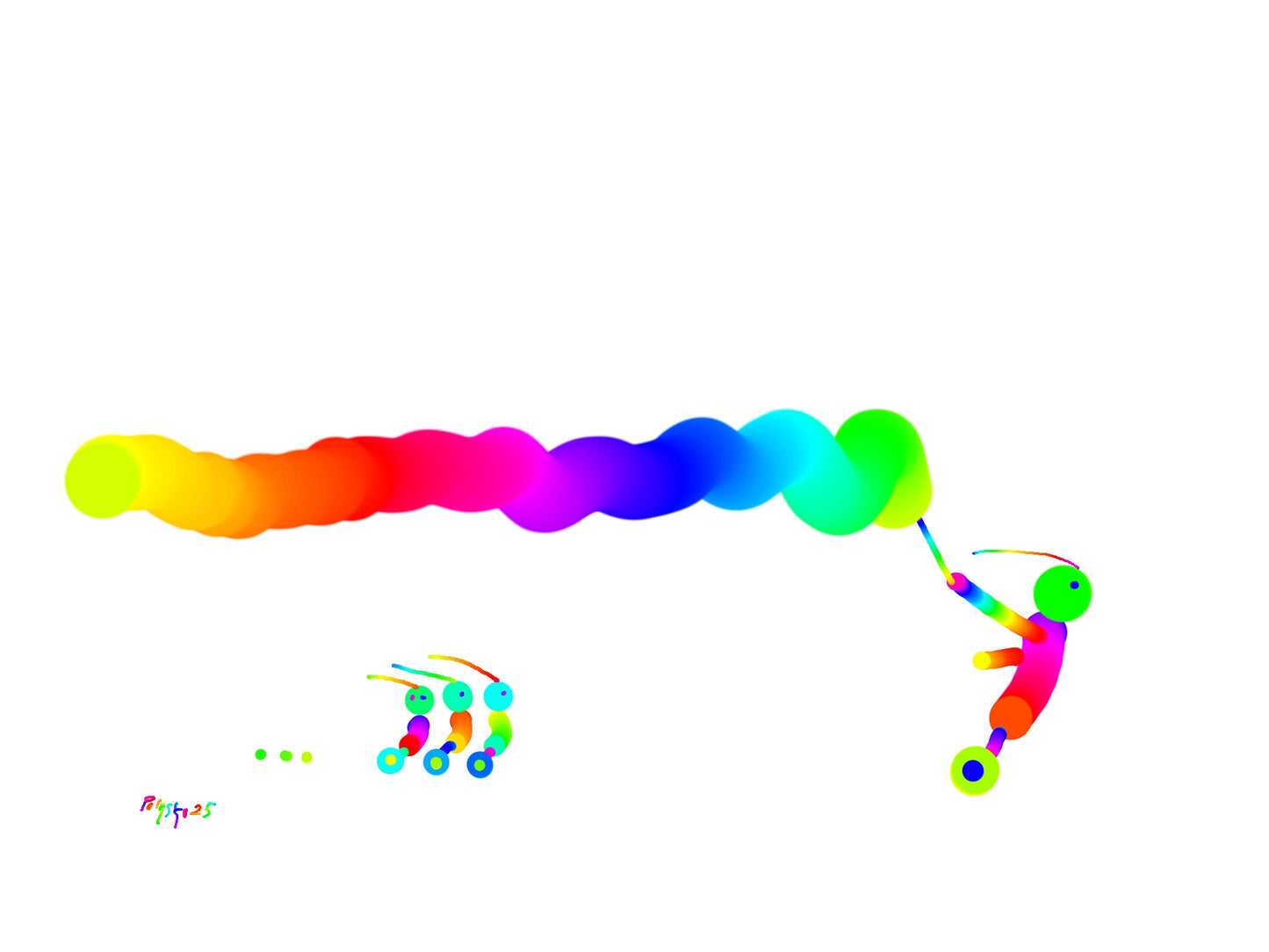 Fast Robot Waving Colorful Ribbon