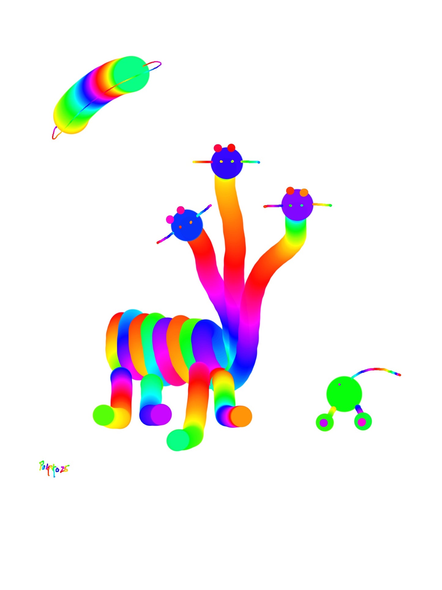 Marty Martians Rare and Adorable 3 Headed Friend