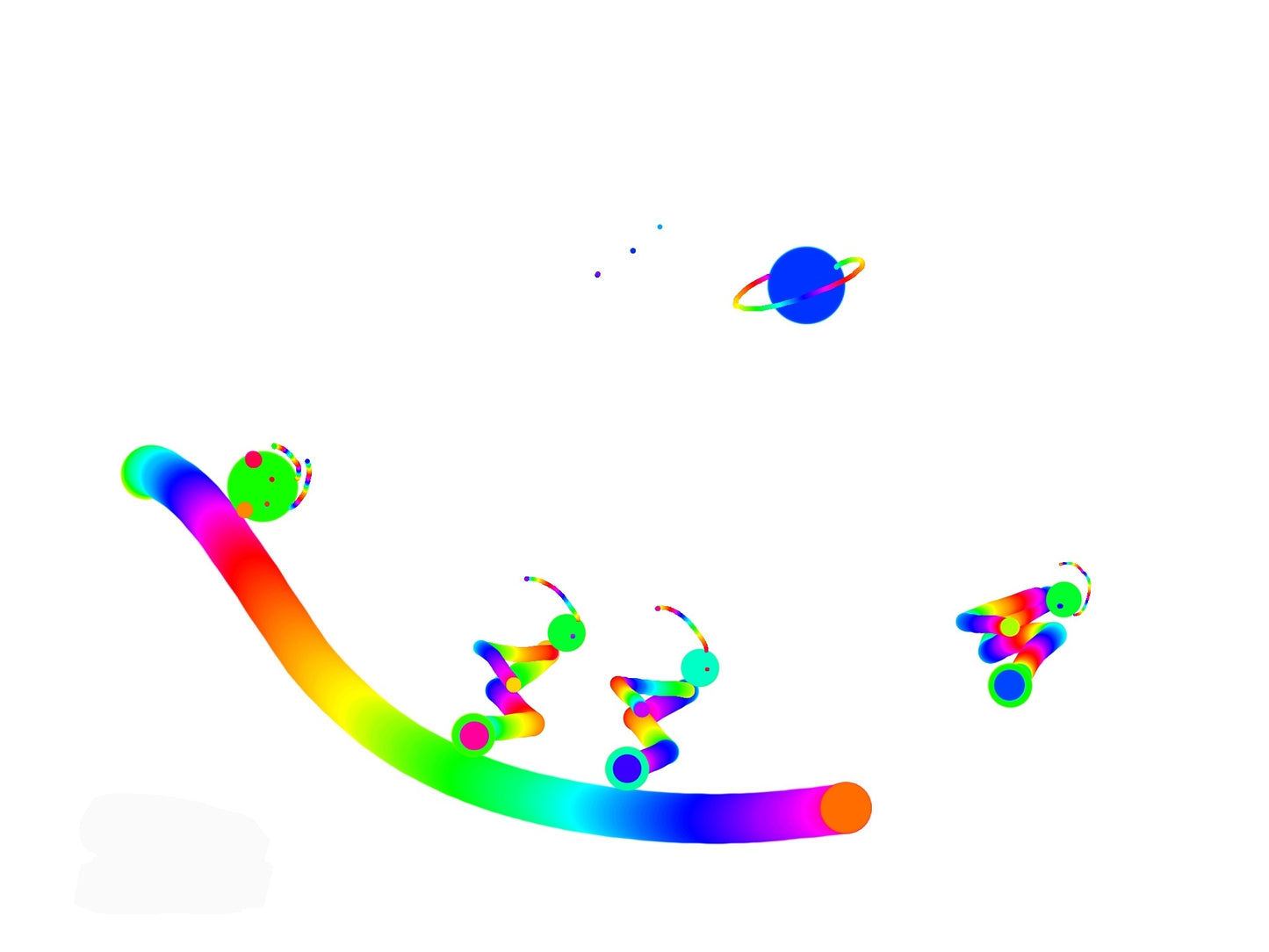 Three Martians and a Friend Jumping Off a Ramp