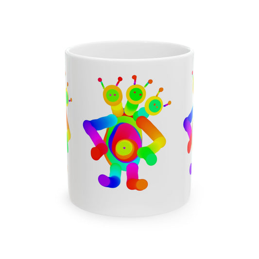Three Headed Martian Ceramic Mug, (11oz, 15oz)