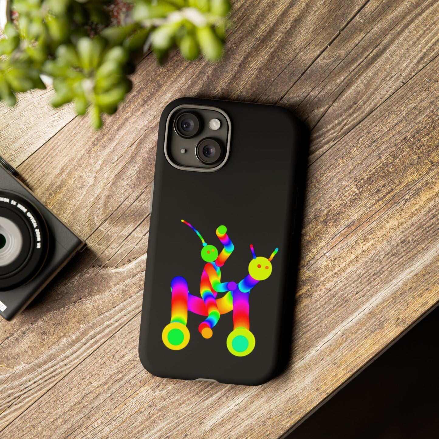 Marty Martians Riding Robot in Black  / Phone Cases