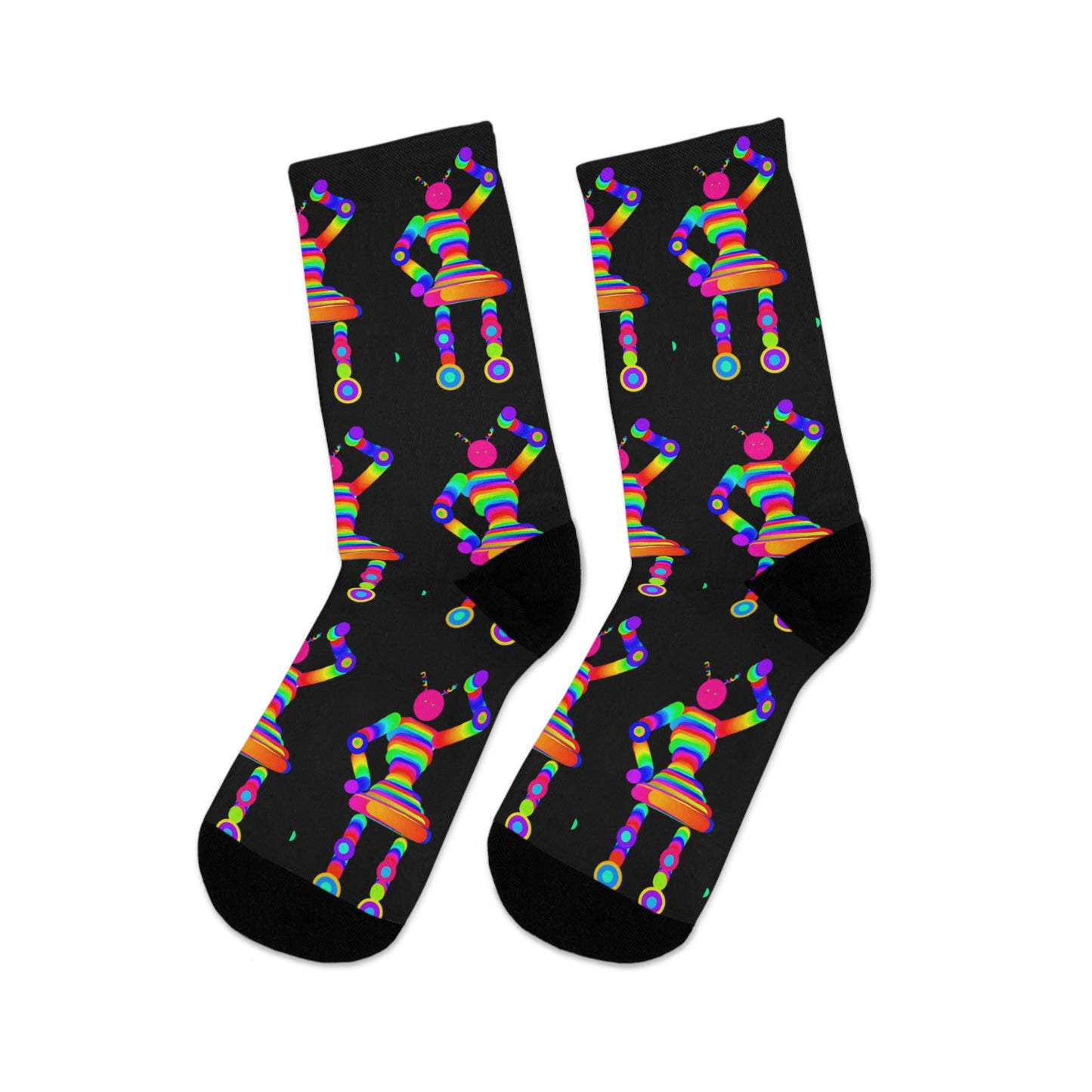 Marty Martians Robot Girl / Black / Recycled Poly Socks