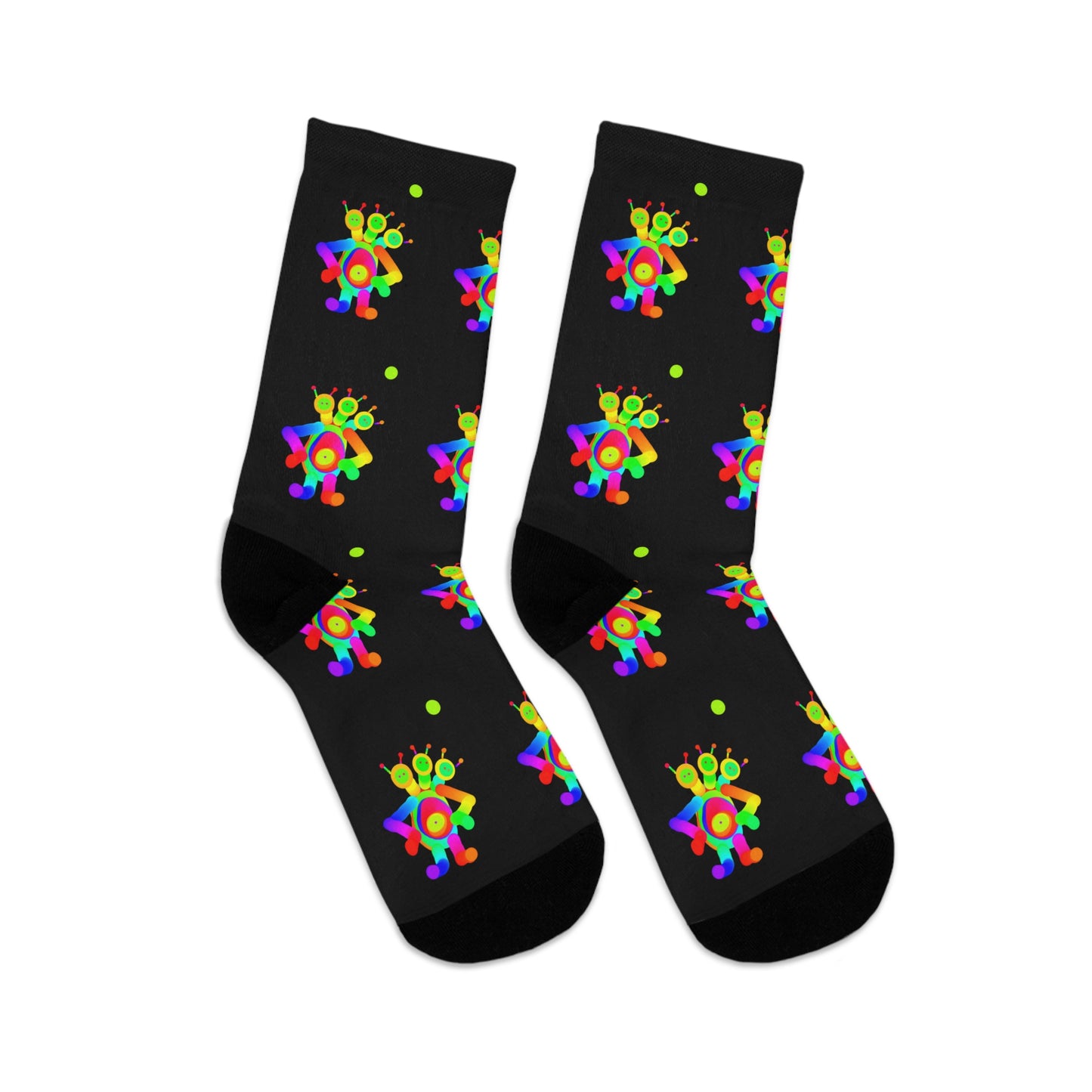 Three Headed Martian / Black / Recycled Poly Socks