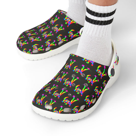 Marty Martians Friend with Two Heads in Black / Kid's EVA Foam Clogs (AOP)