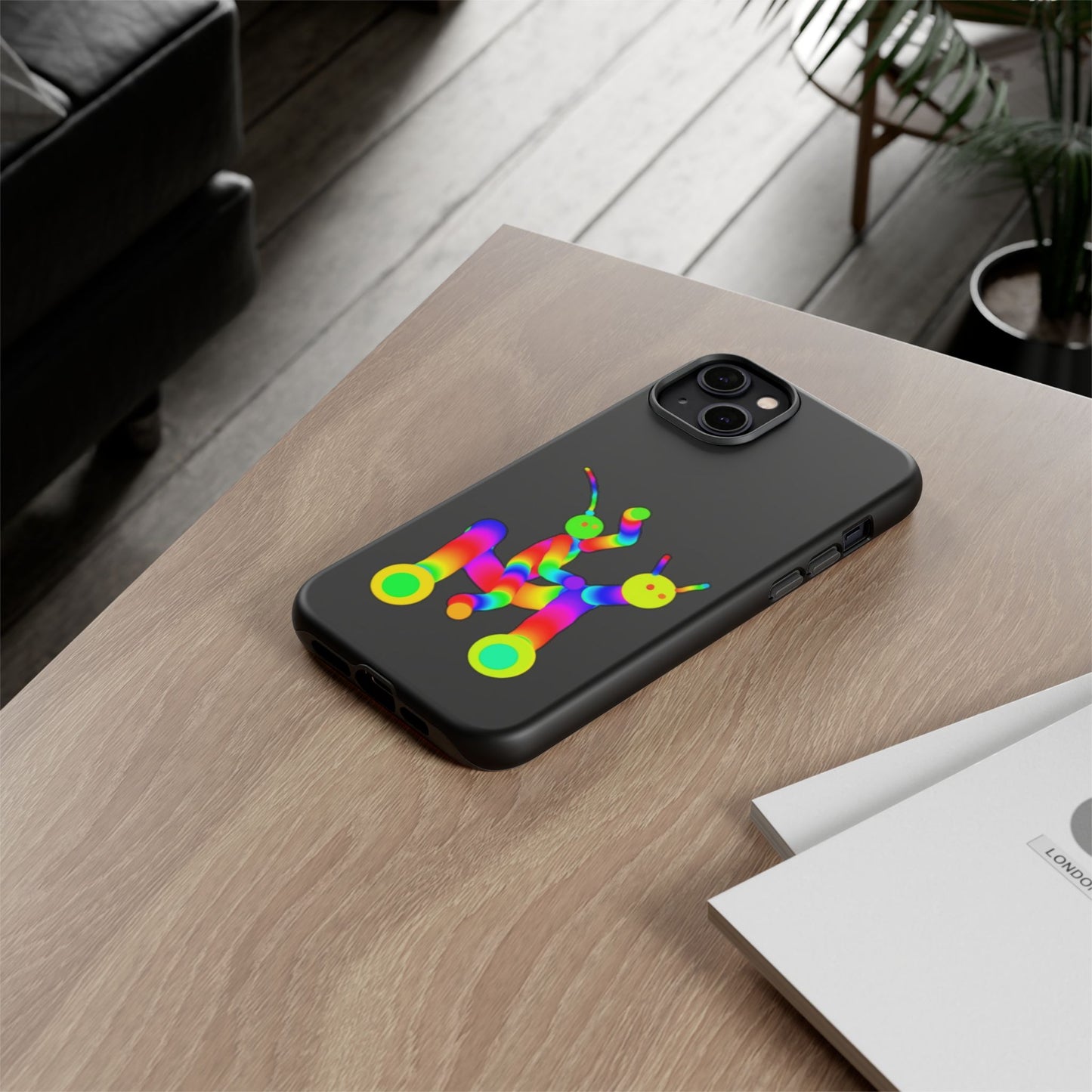 Marty Martians Riding Robot in Black  / Phone Cases