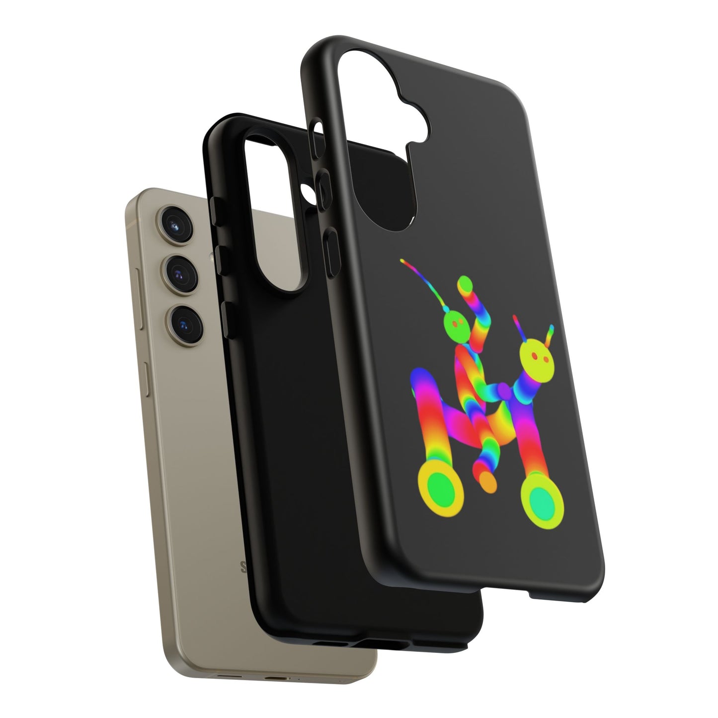 Marty Martians Riding Robot in Black  / Phone Cases