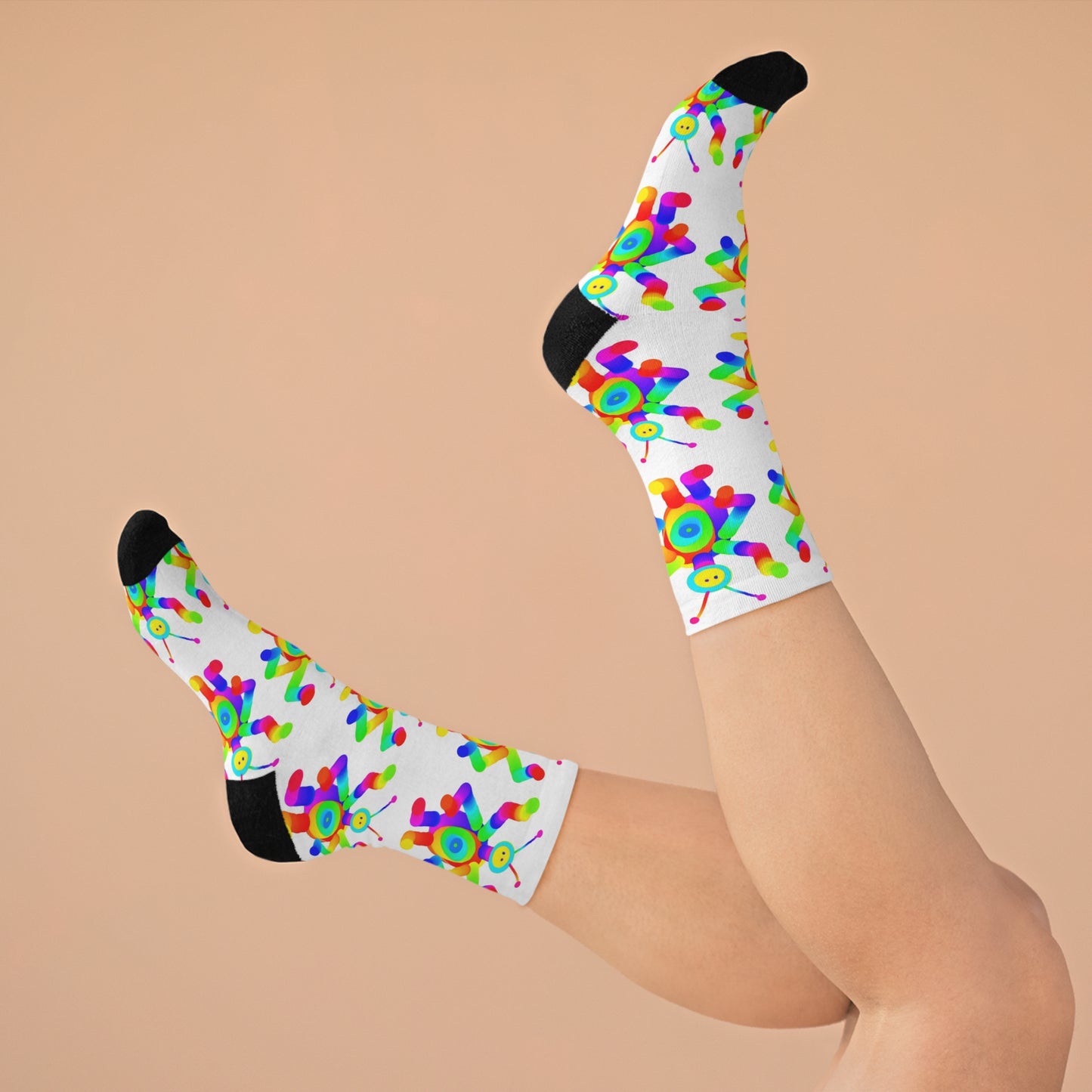 Four Armed Martian / White / Recycled Poly Socks