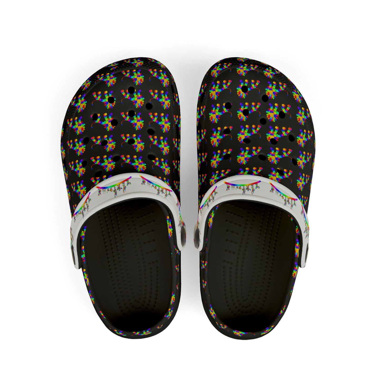 Marty Martians Lion in Black / Kid's EVA Foam Clogs (AOP)