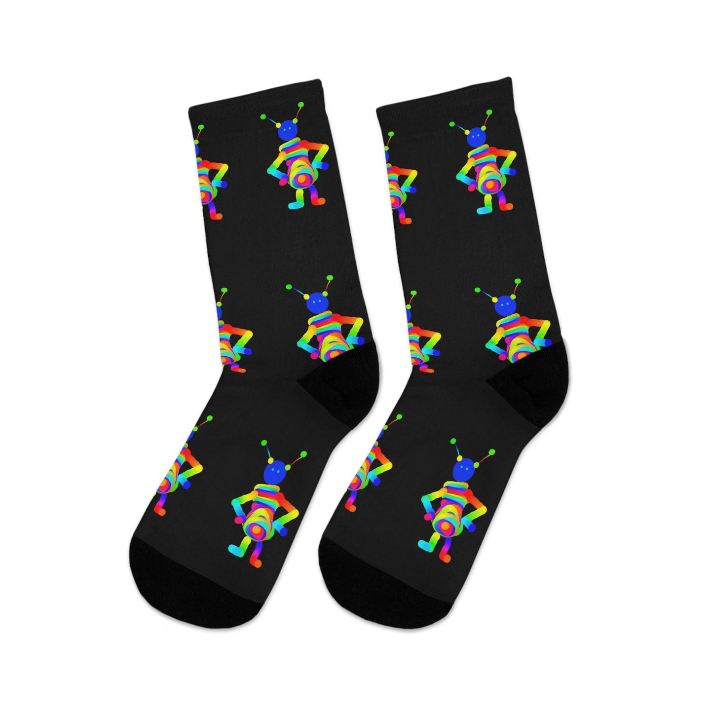Martian with Big Belly / Black / Recycled Poly Socks
