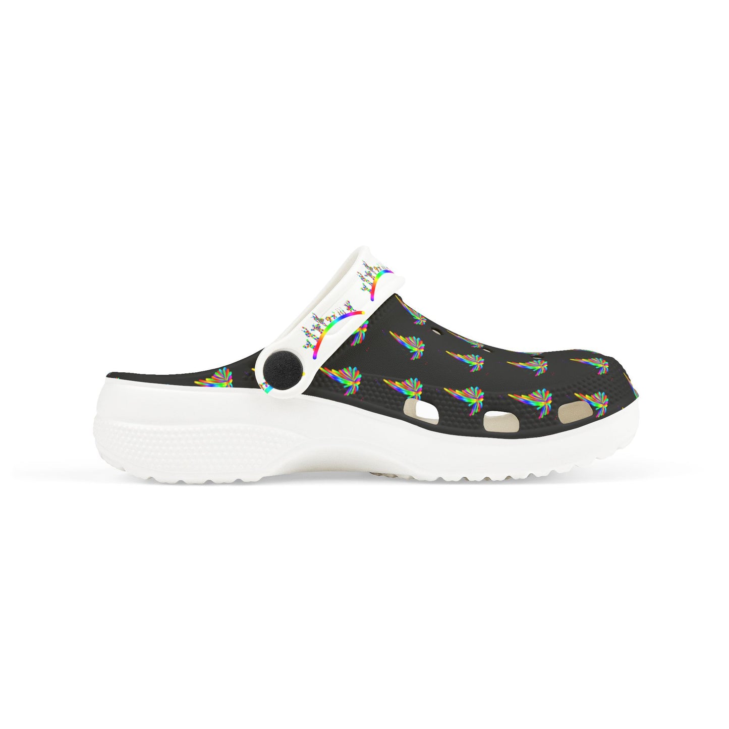Marty Martians Butterfly in Black / Kid's EVA Foam Clogs (AOP)
