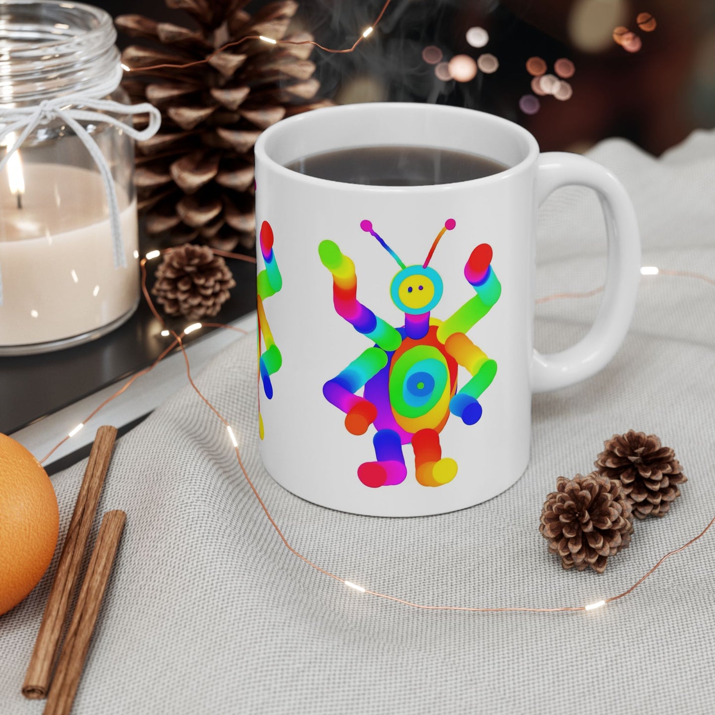Four Armed Martian Ceramic Mug, (11oz, 15oz)