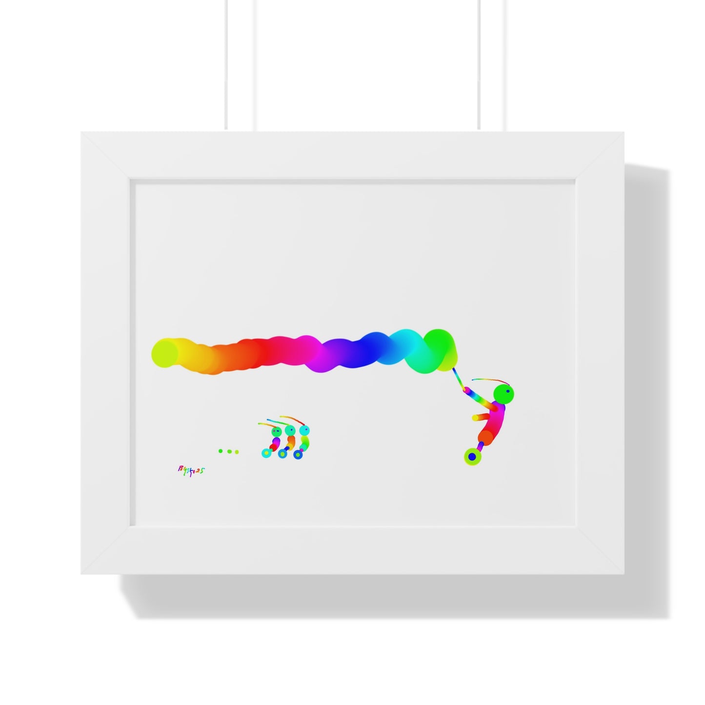 Marty Martians Robot with Colorful Streamer / Framed Horizontal Poster