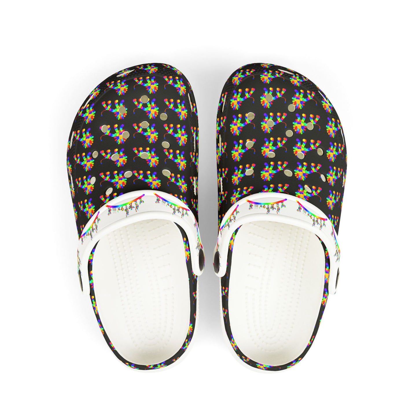 Marty Martians Lion in Black / Kid's EVA Foam Clogs (AOP)