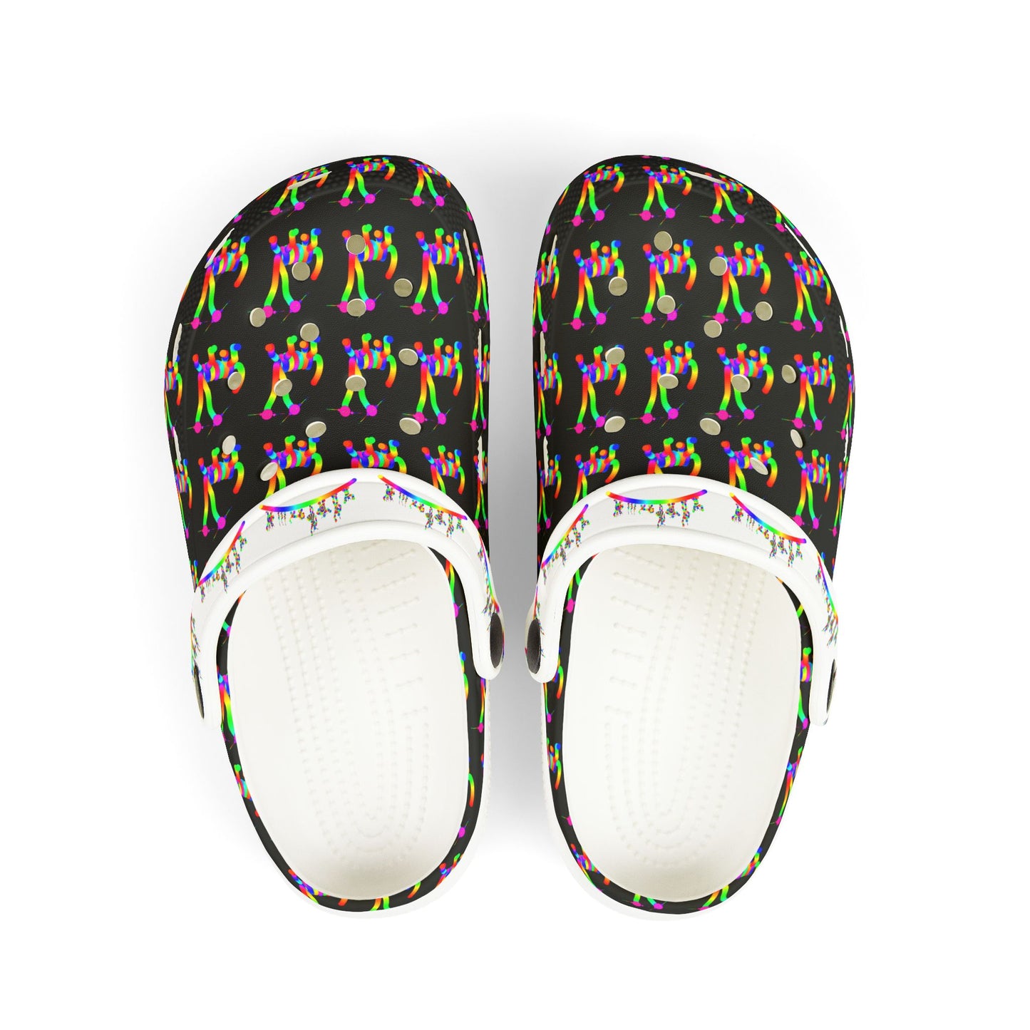 Marty Martians Friend with Two Heads in Black / Kid's EVA Foam Clogs (AOP)