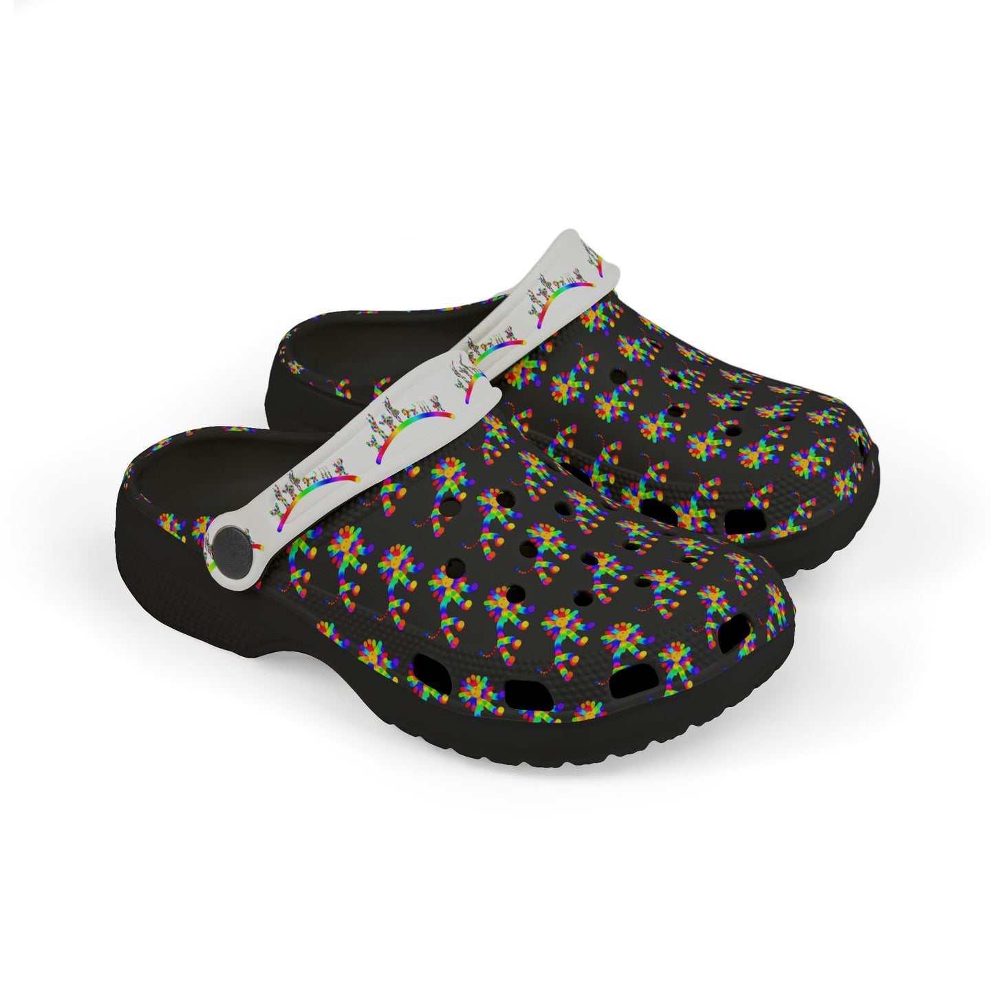 Marty Martians Lion in Black / Kid's EVA Foam Clogs (AOP)