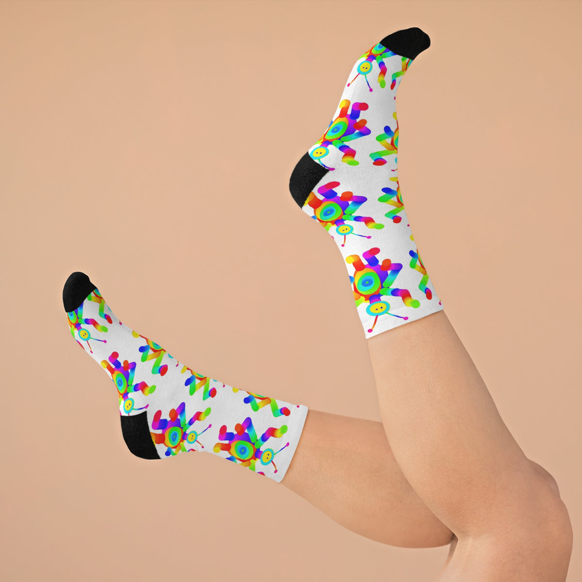 Four Armed Marty Martians / White / Recycled Poly Socks