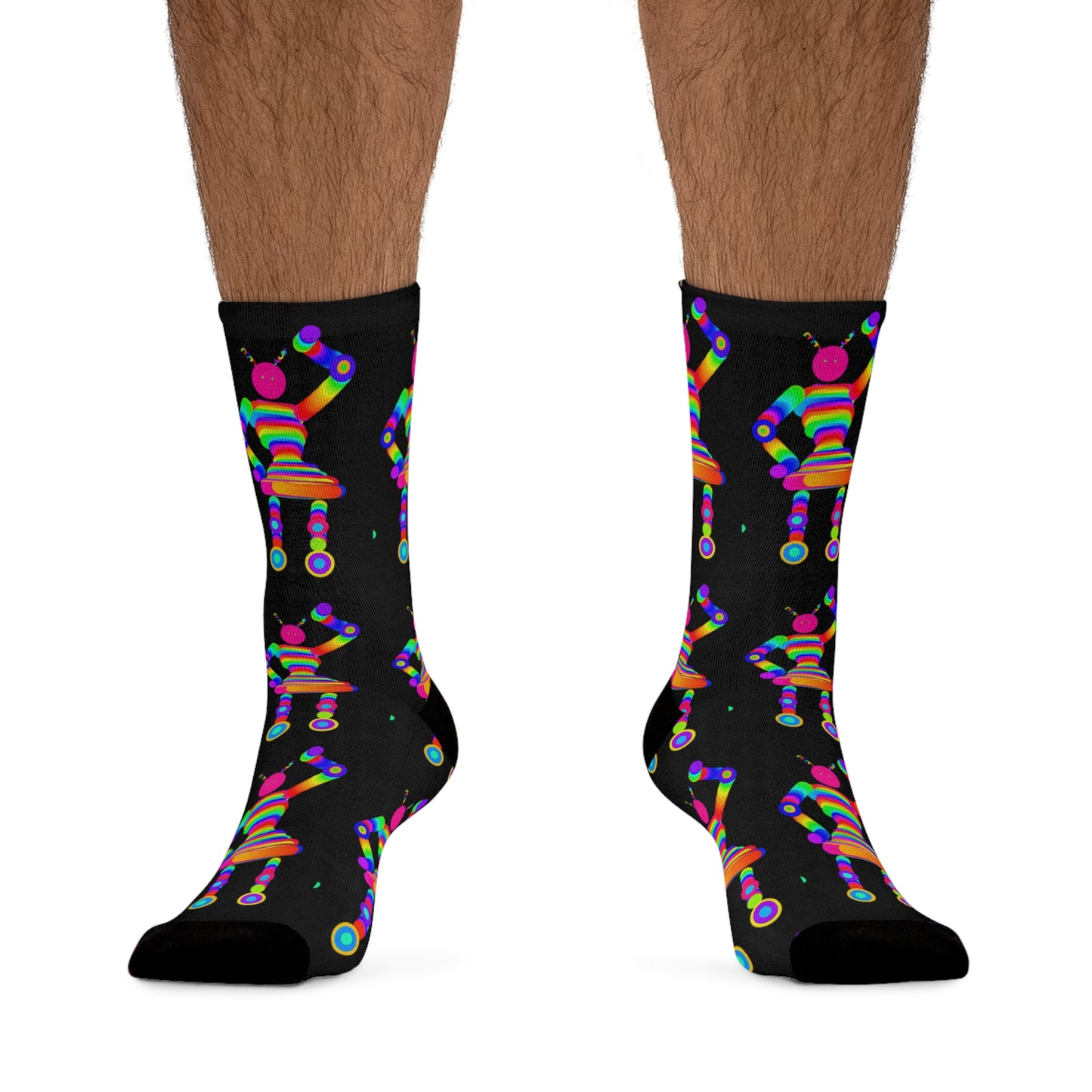 Marty Martians Robot Girl / Black / Recycled Poly Socks