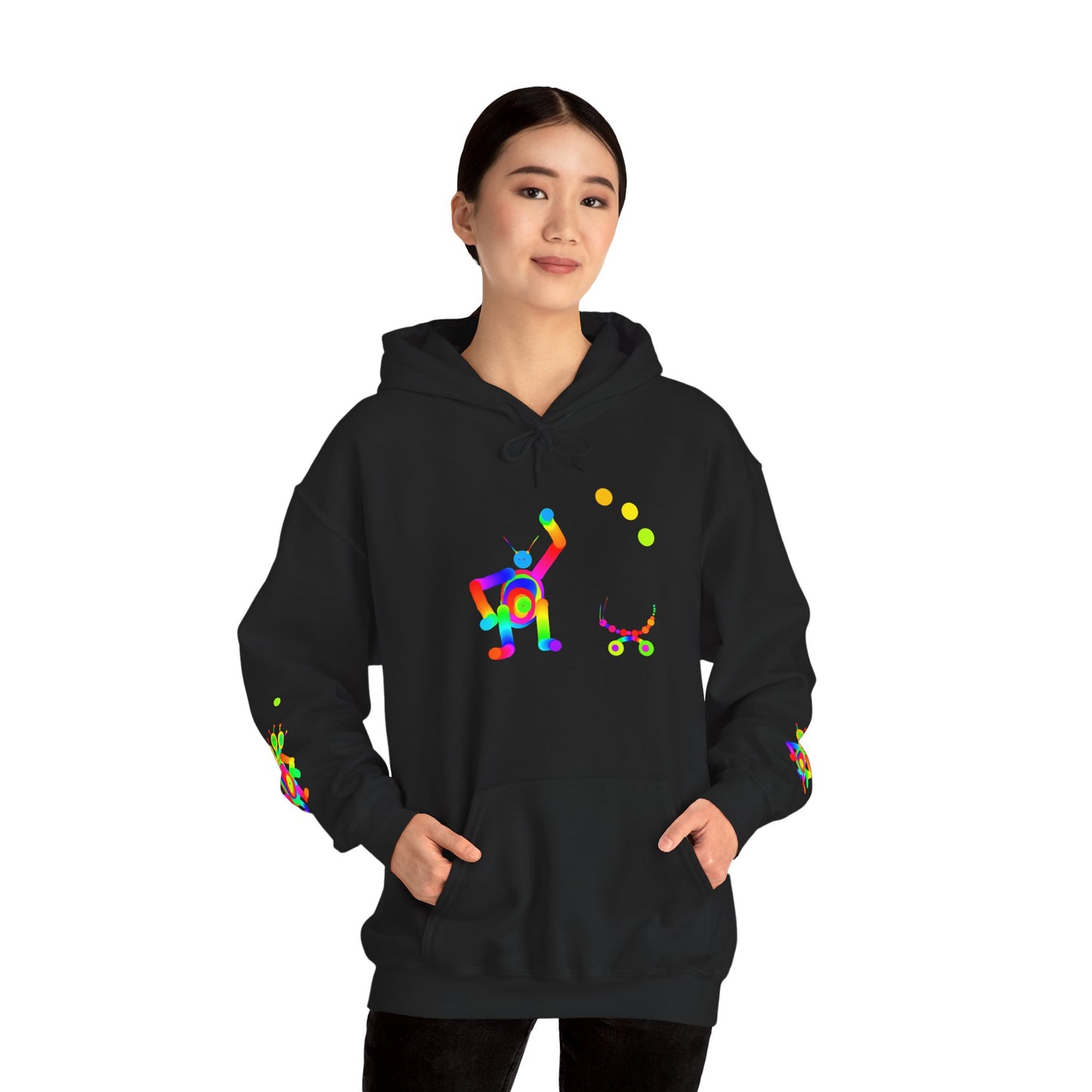 Waving Martian with Little Friend / Unisex Heavy Blend™ Hooded Sweatshirt