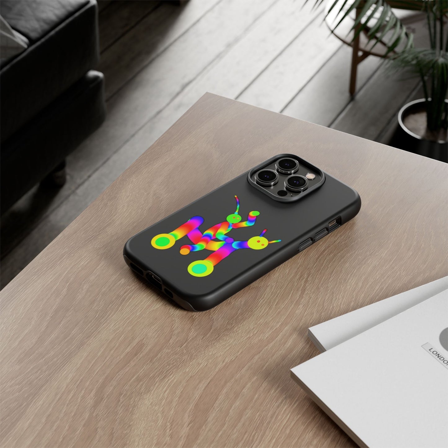 Marty Martians Riding Robot in Black  / Phone Cases