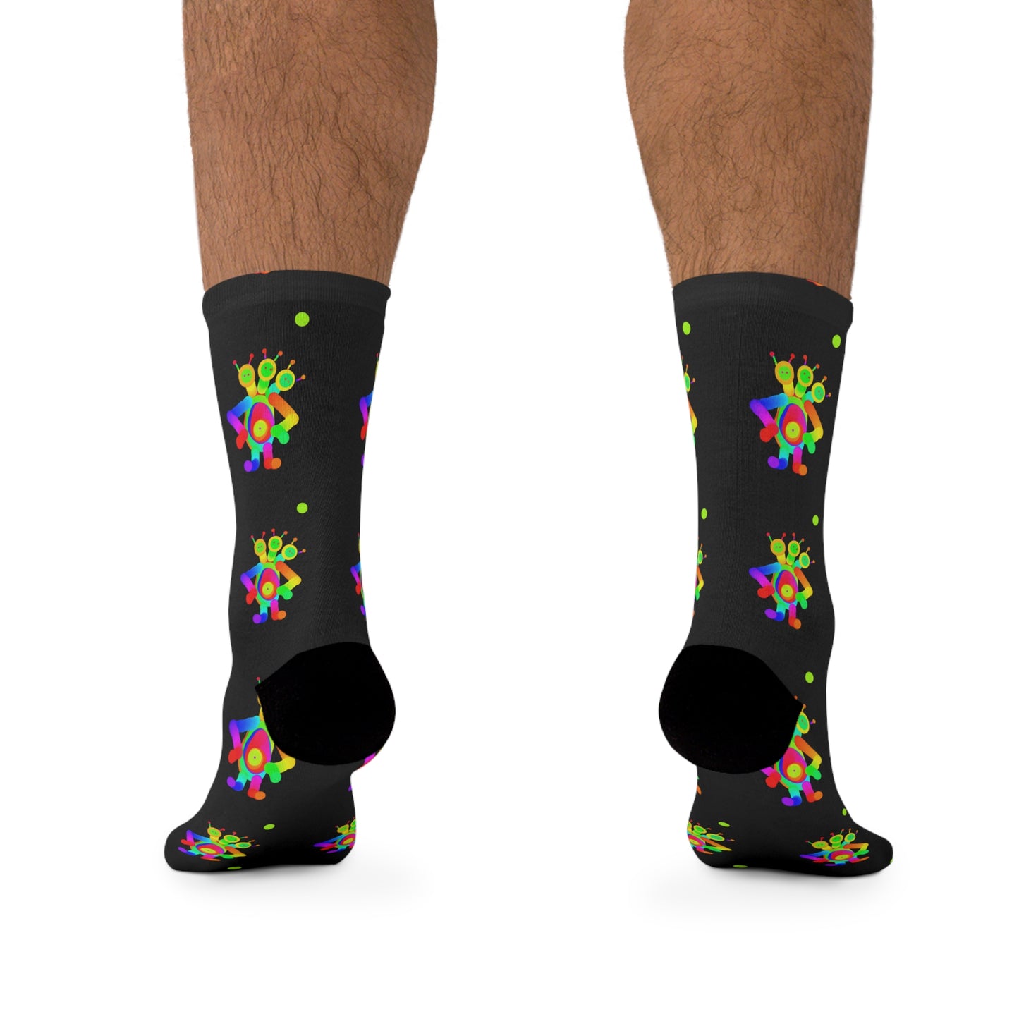 Three Headed Martian / Black / Recycled Poly Socks