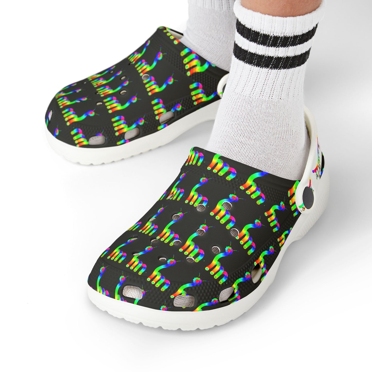 Marty Martians Critter in Black / Kid's EVA Foam Clogs (AOP)
