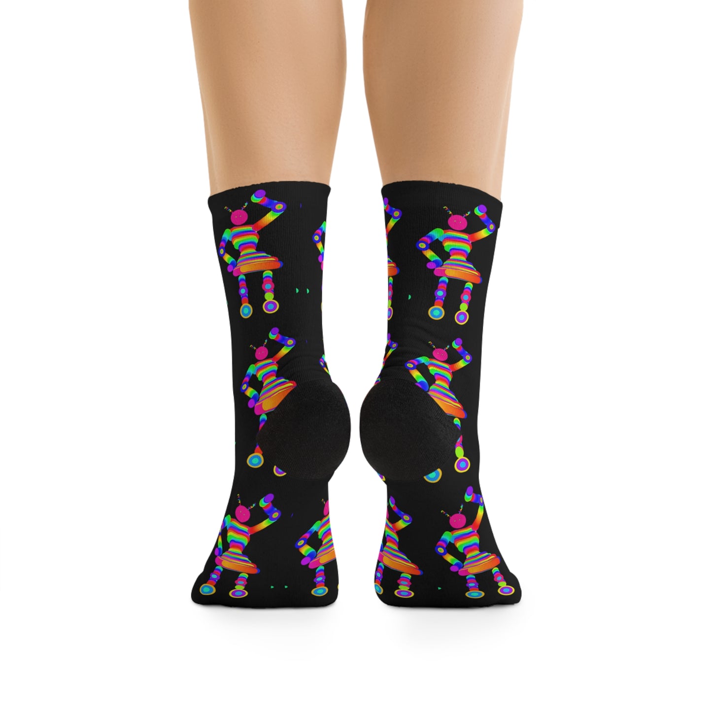 Marty Martians Robot Girl / Black / Recycled Poly Socks