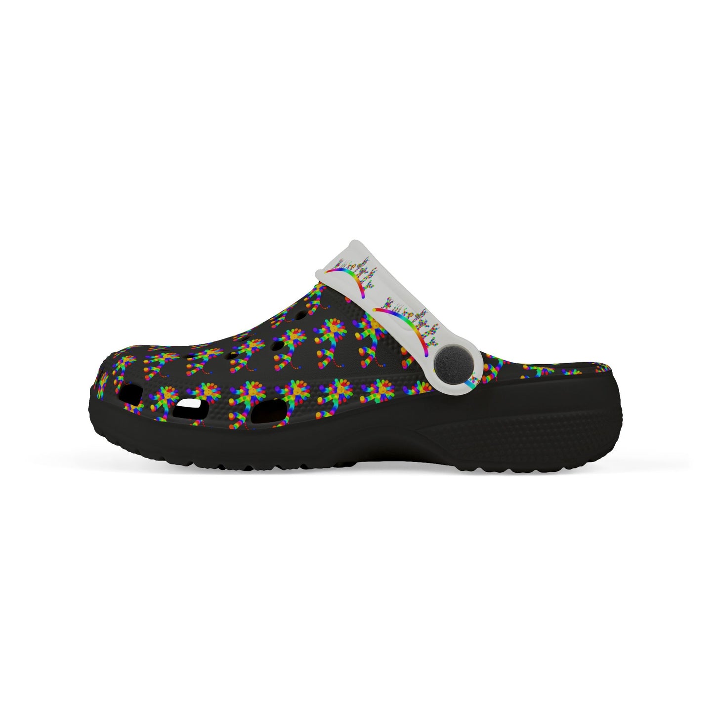Marty Martians Lion in Black / Kid's EVA Foam Clogs (AOP)