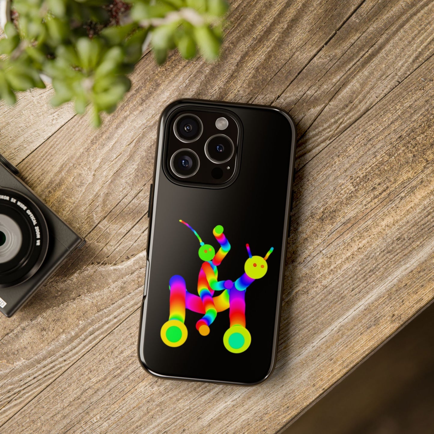 Marty Martians Riding Robot in Black  / Phone Cases