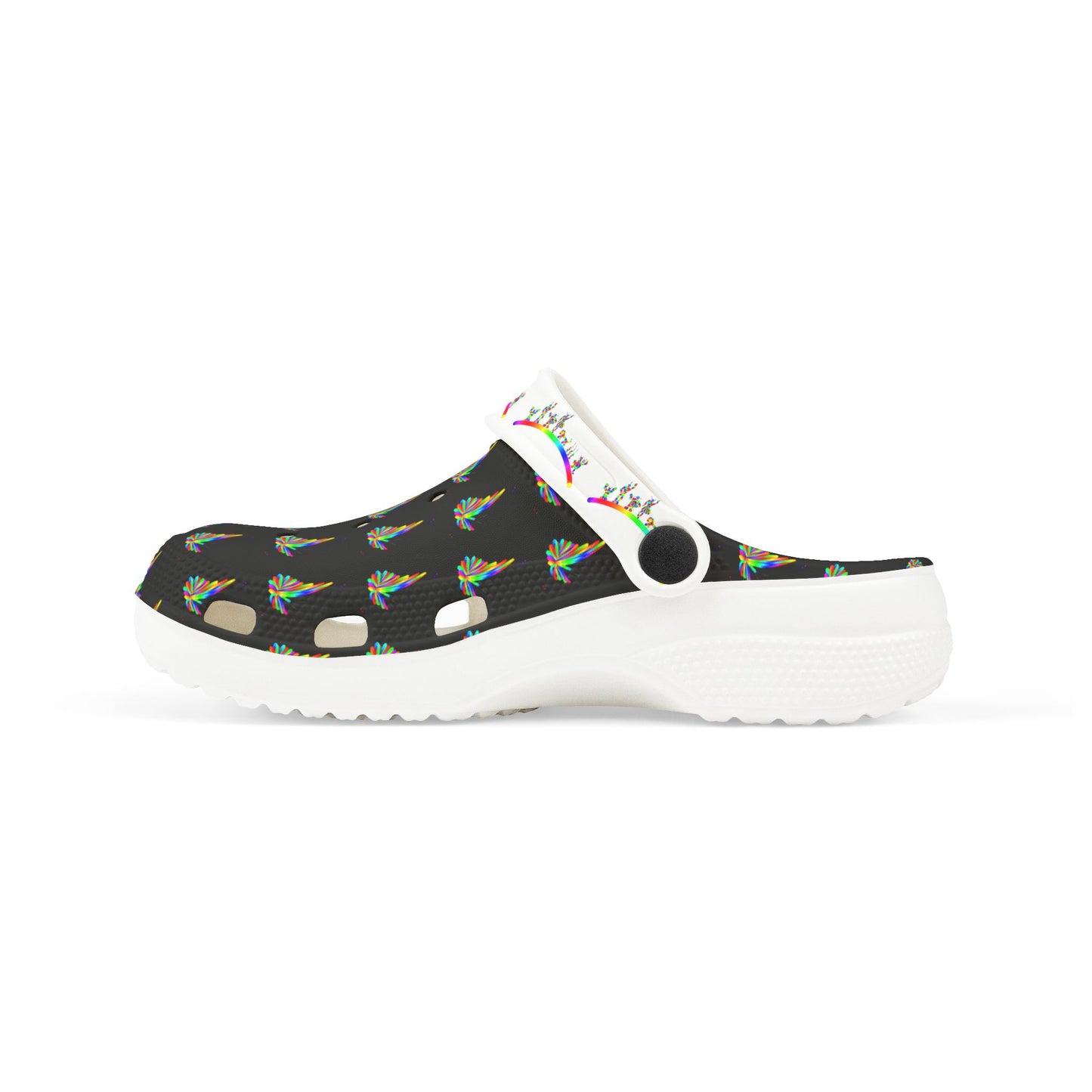 Marty Martians Butterfly in Black / Kid's EVA Foam Clogs (AOP)