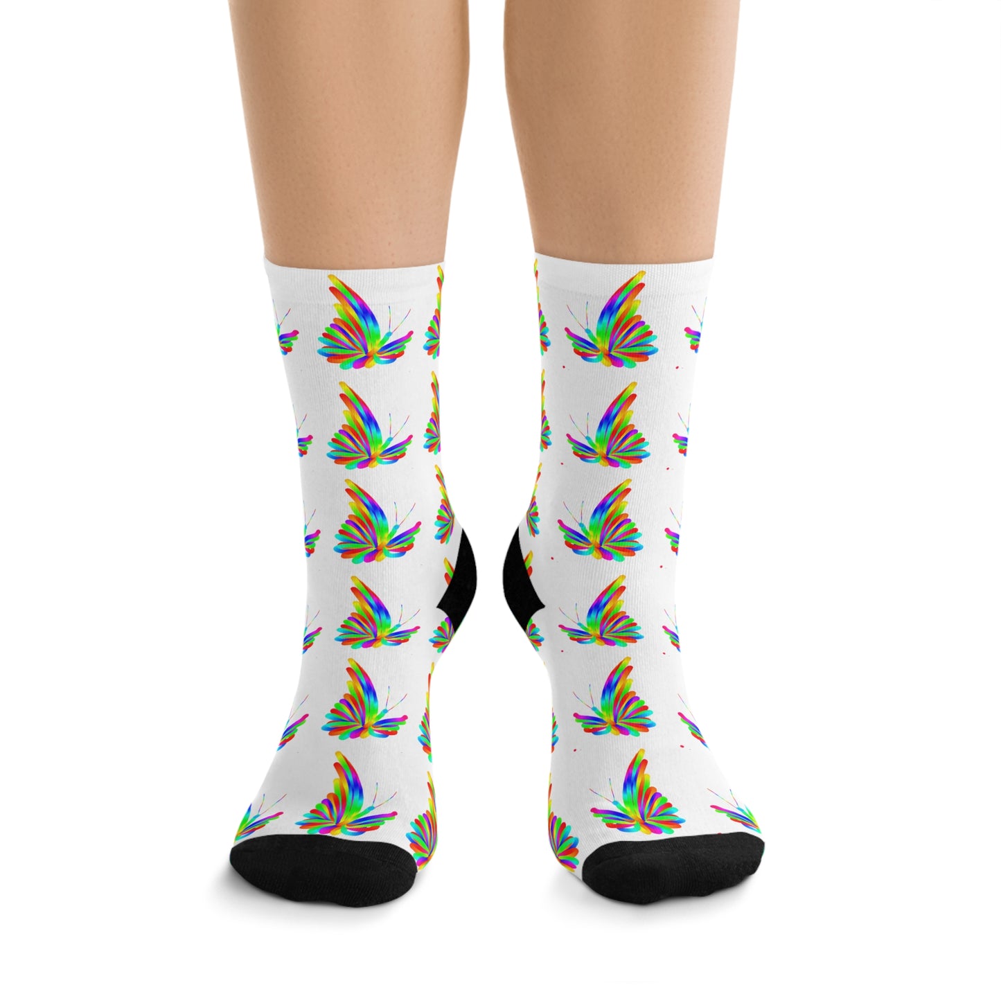 Marty Martians Butterfly / White / Recycled Poly Socks