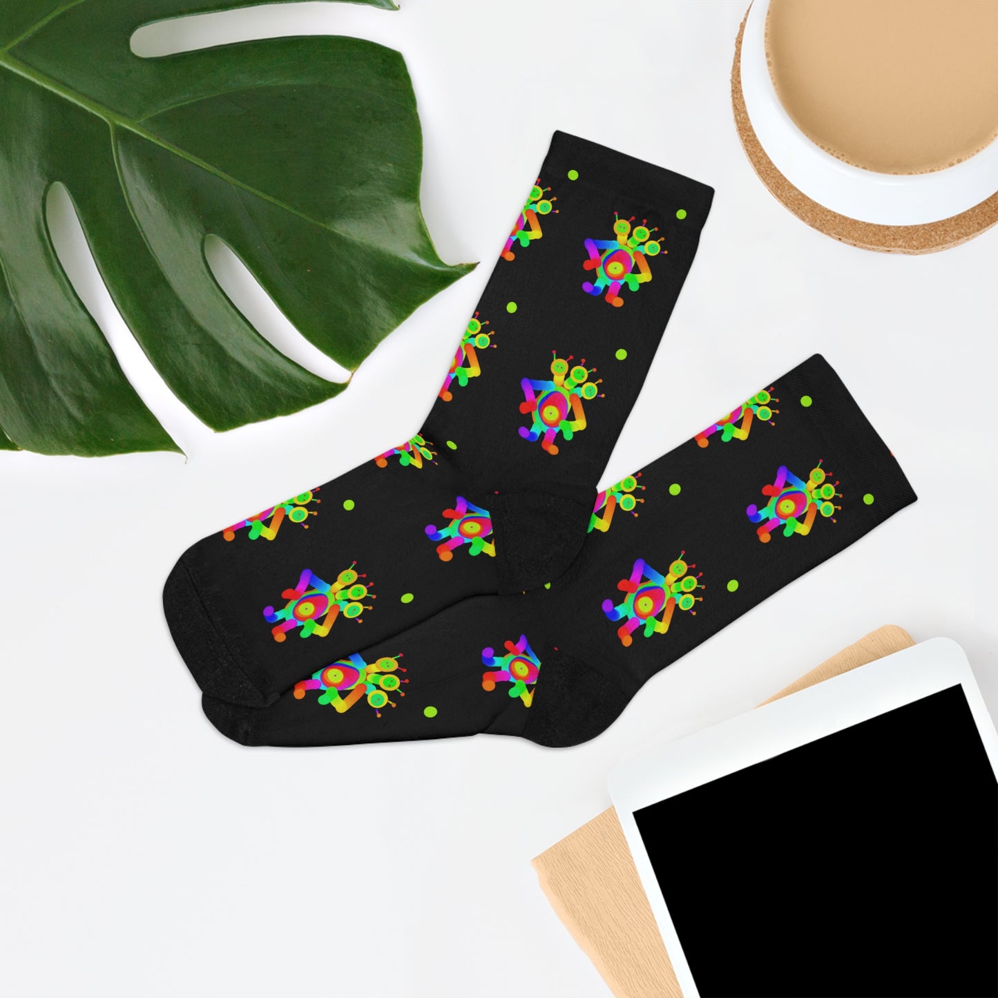 Three Headed Martian / Black / Recycled Poly Socks