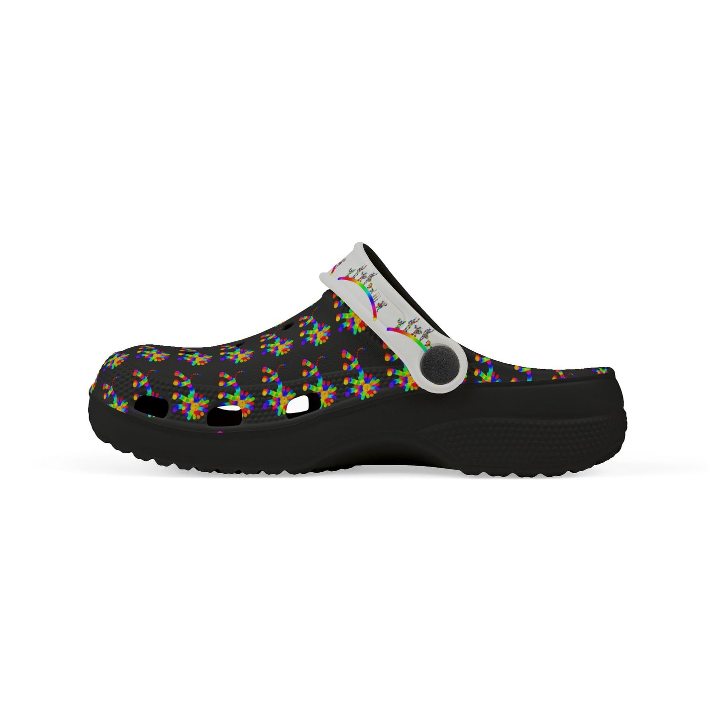 Marty Martians Lion in Black / Kid's EVA Foam Clogs (AOP)