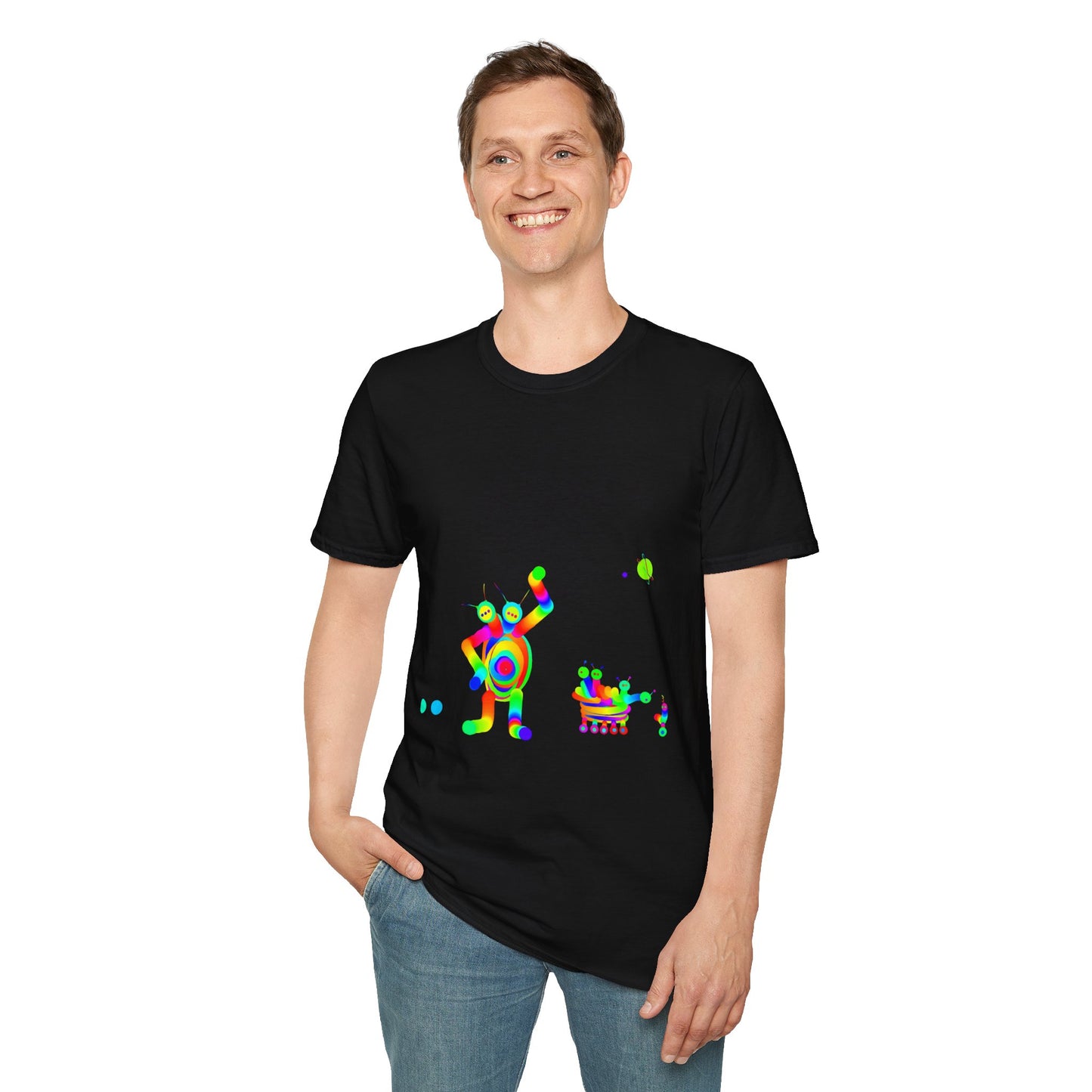 Two Headed Martian with Friends / Unisex Softstyle T-Shirt