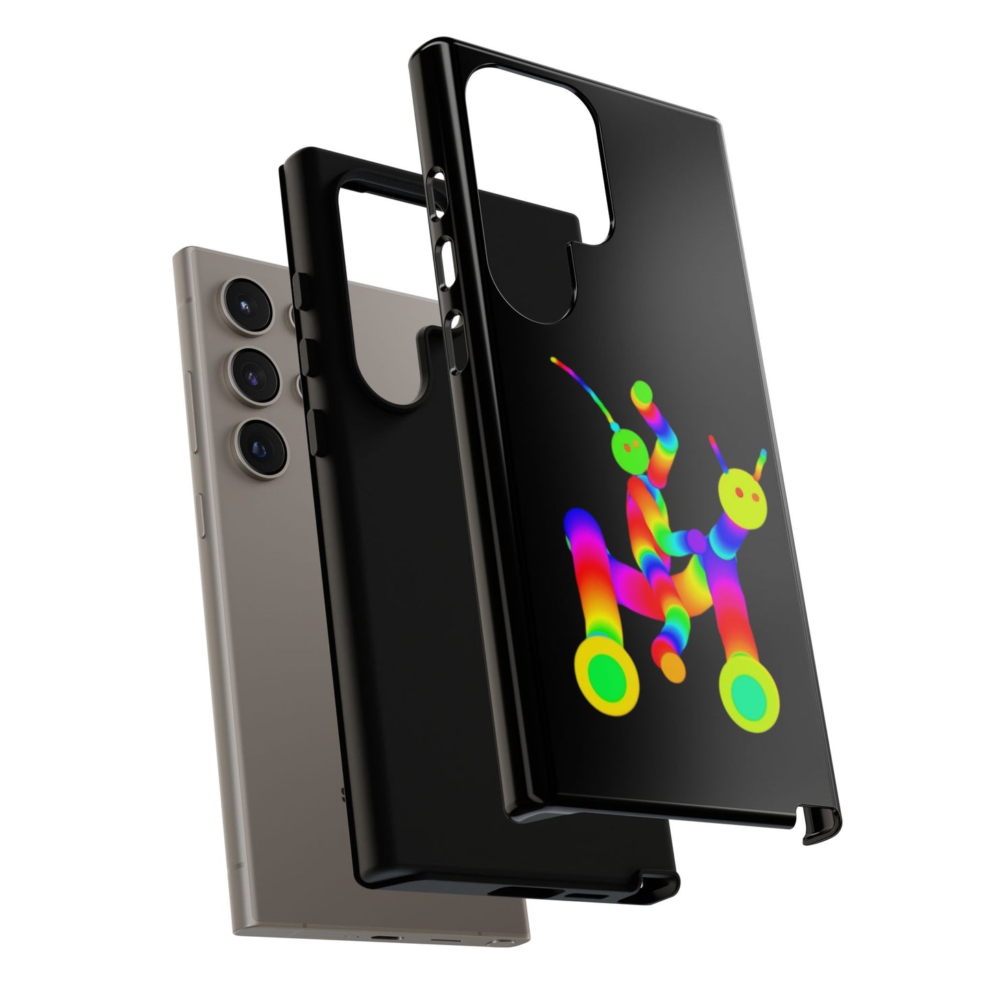 Marty Martians Riding Robot in Black  / Phone Cases