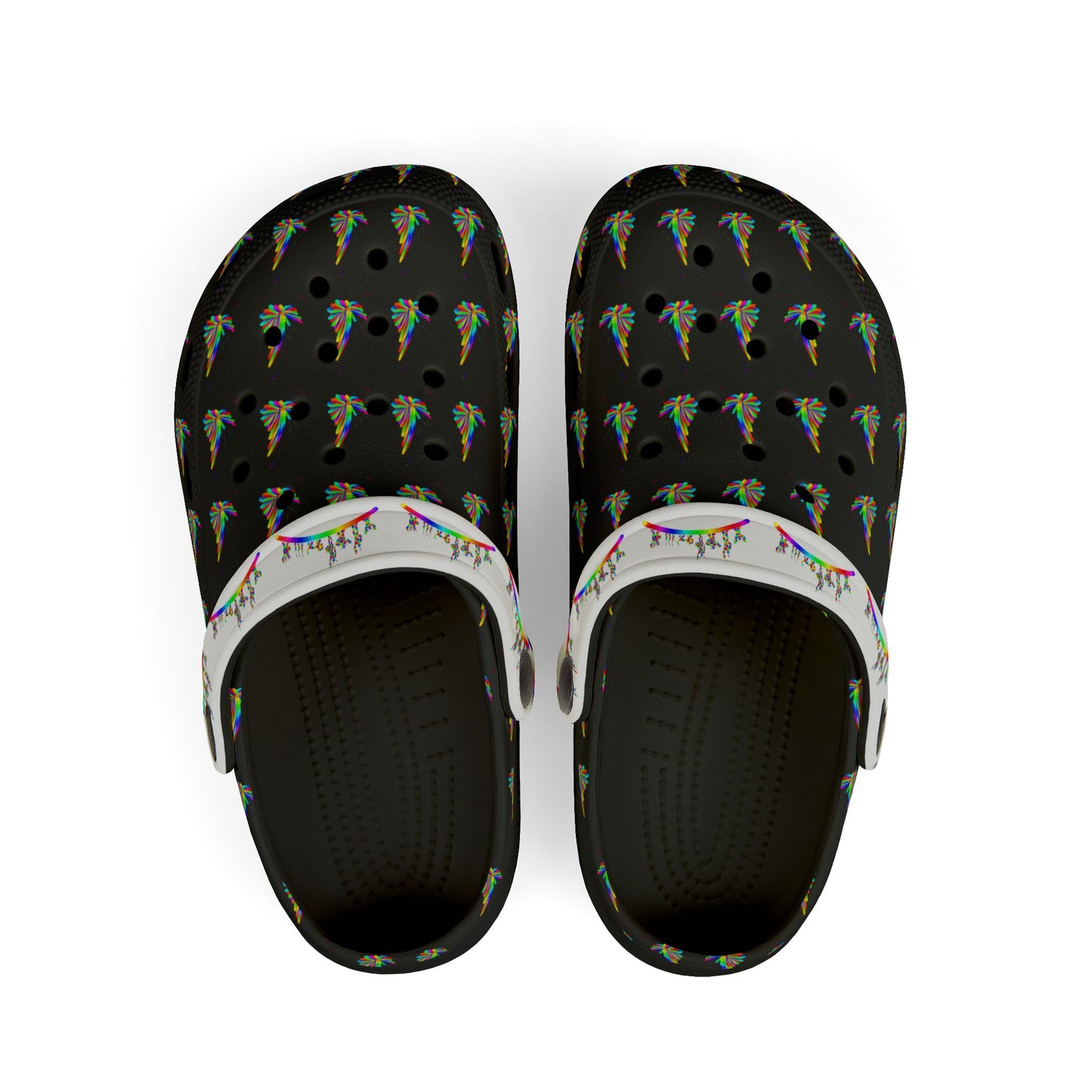 Marty Martians Butterfly in Black / Kid's EVA Foam Clogs (AOP)