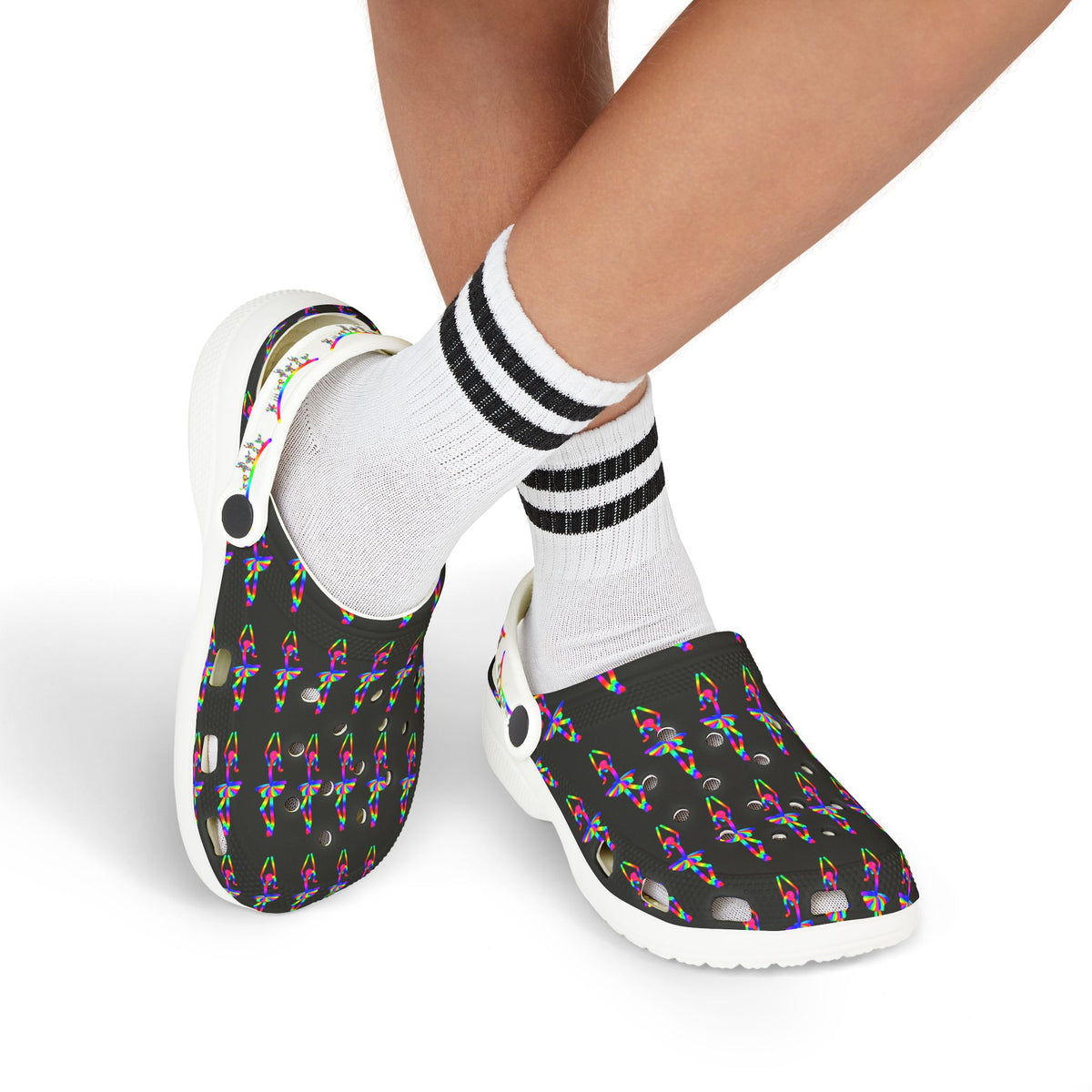 Marty Martians Ballerina in Black / Kid's EVA Foam Clogs (AOP)