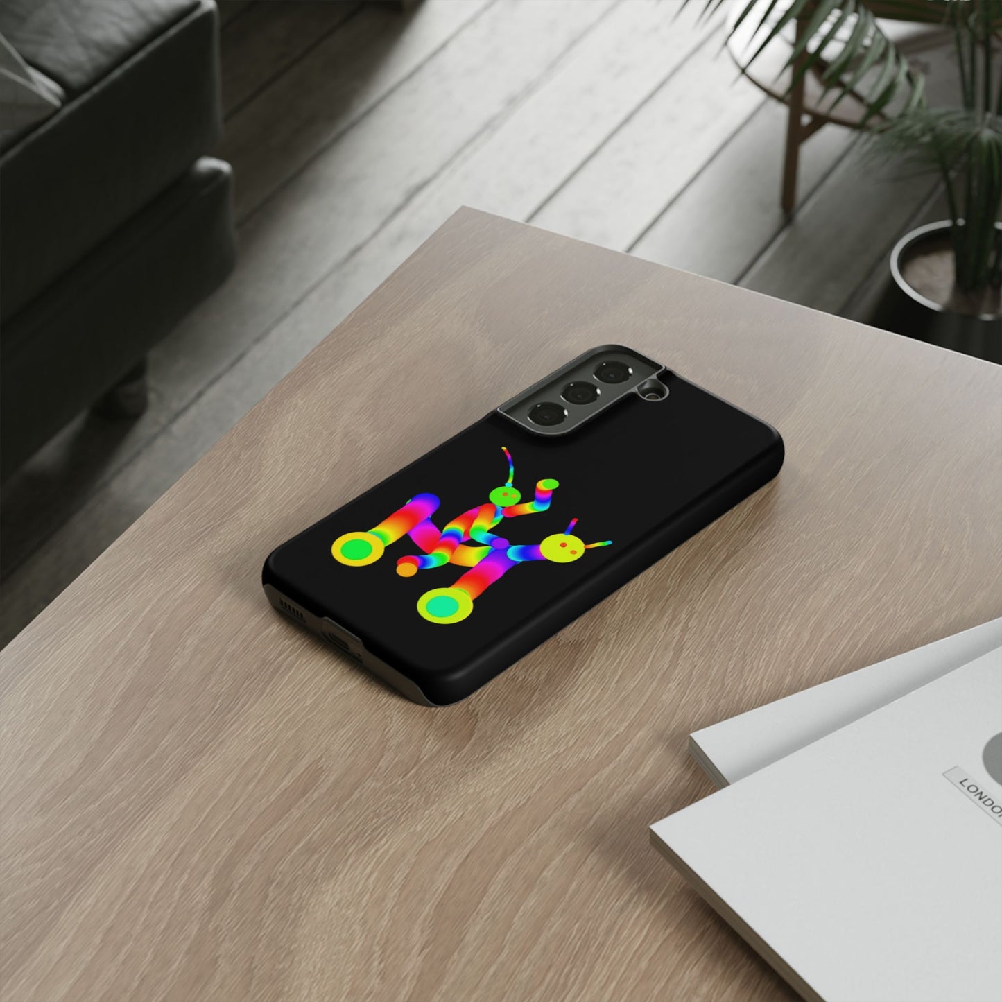 Marty Martians Riding Robot in Black  / Phone Cases