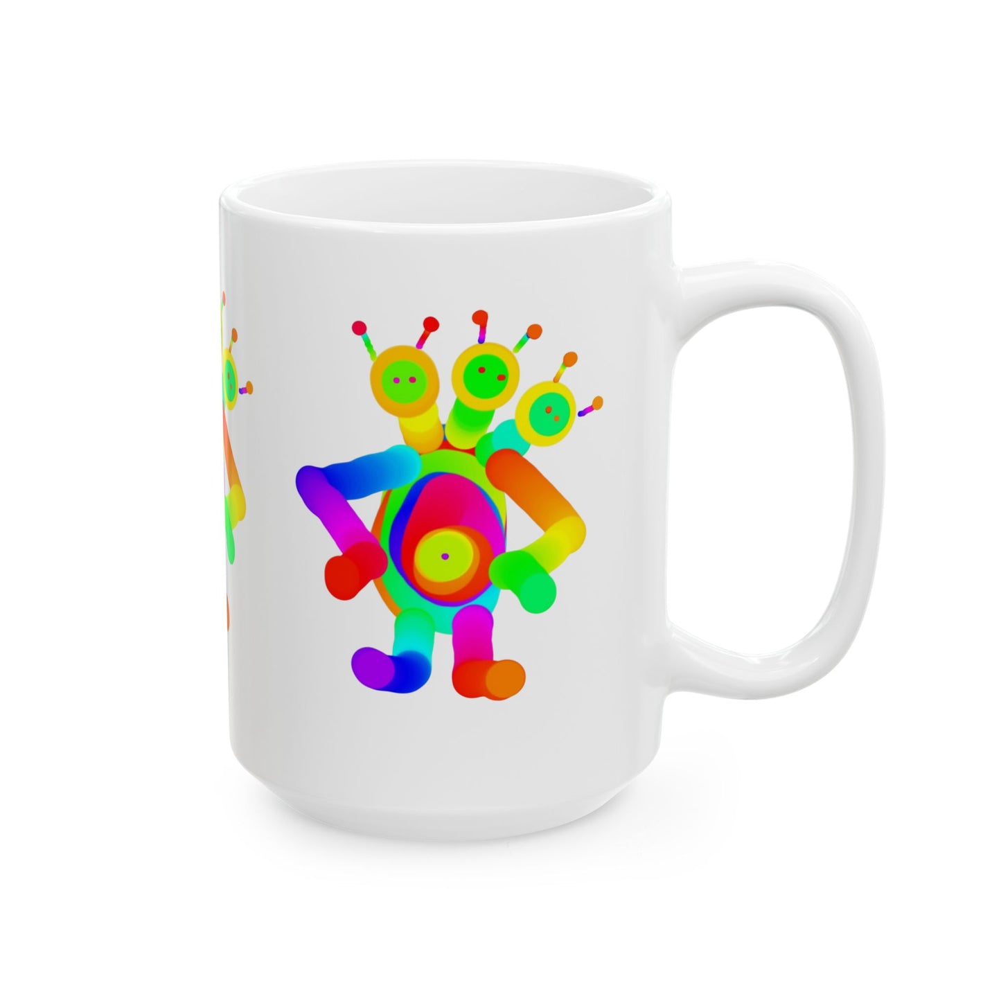 Three Headed Martian Ceramic Mug, (11oz, 15oz)