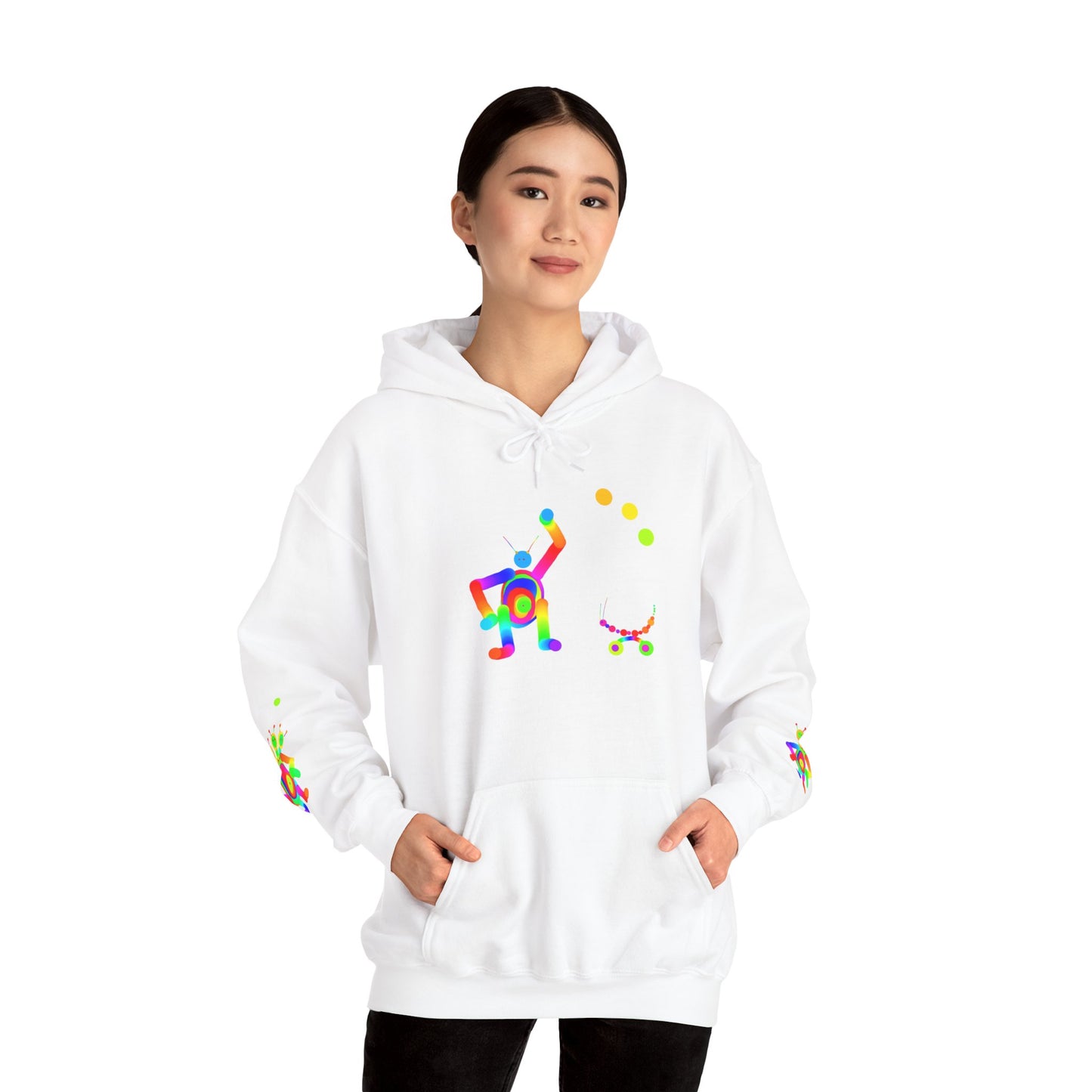 Waving Martian with Little Friend / Unisex Heavy Blend™ Hooded Sweatshirt