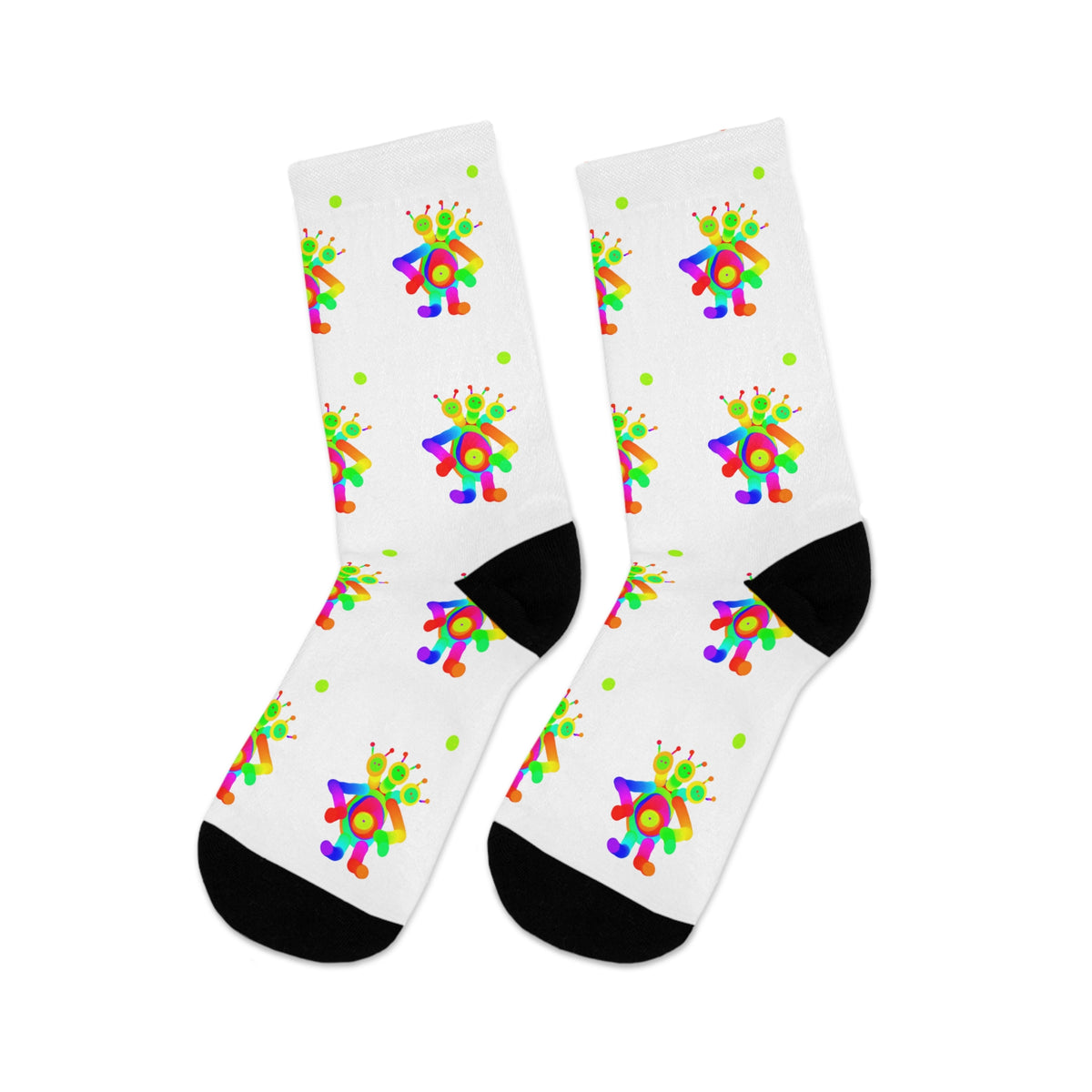 Three Headed Marty Martians / White / Recycled Poly Socks
