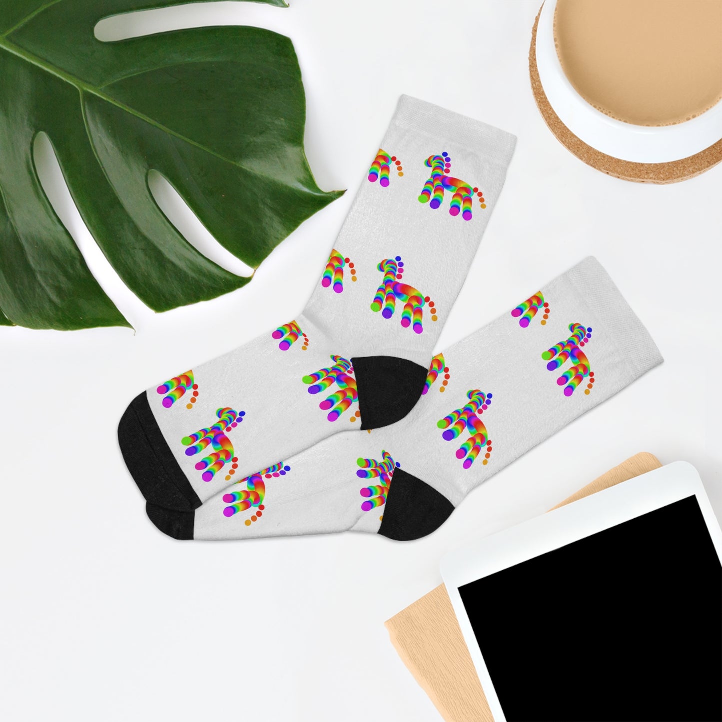 Martian Animal / White / Recycled Poly Socks