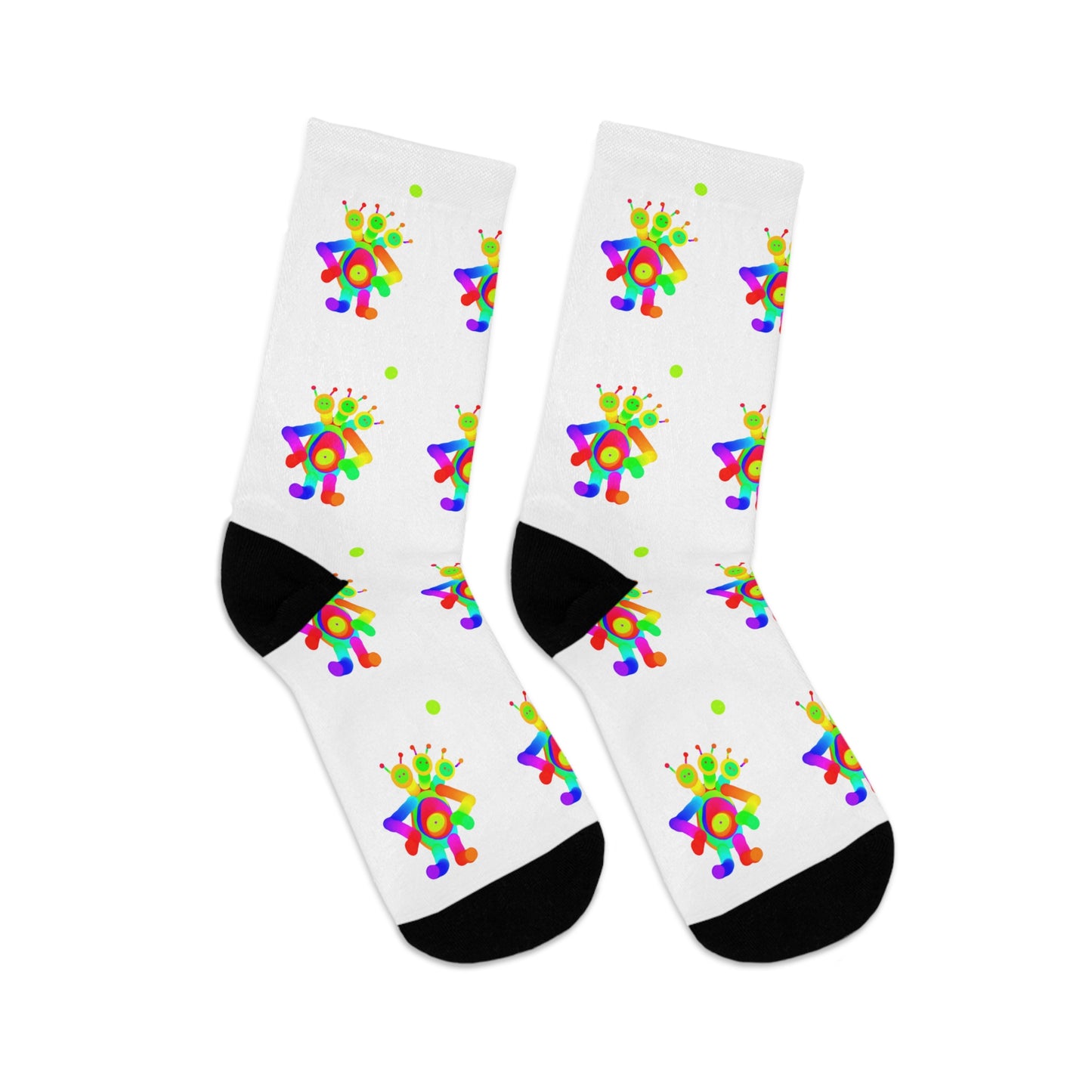 Three Headed Martian / White / Recycled Poly Socks