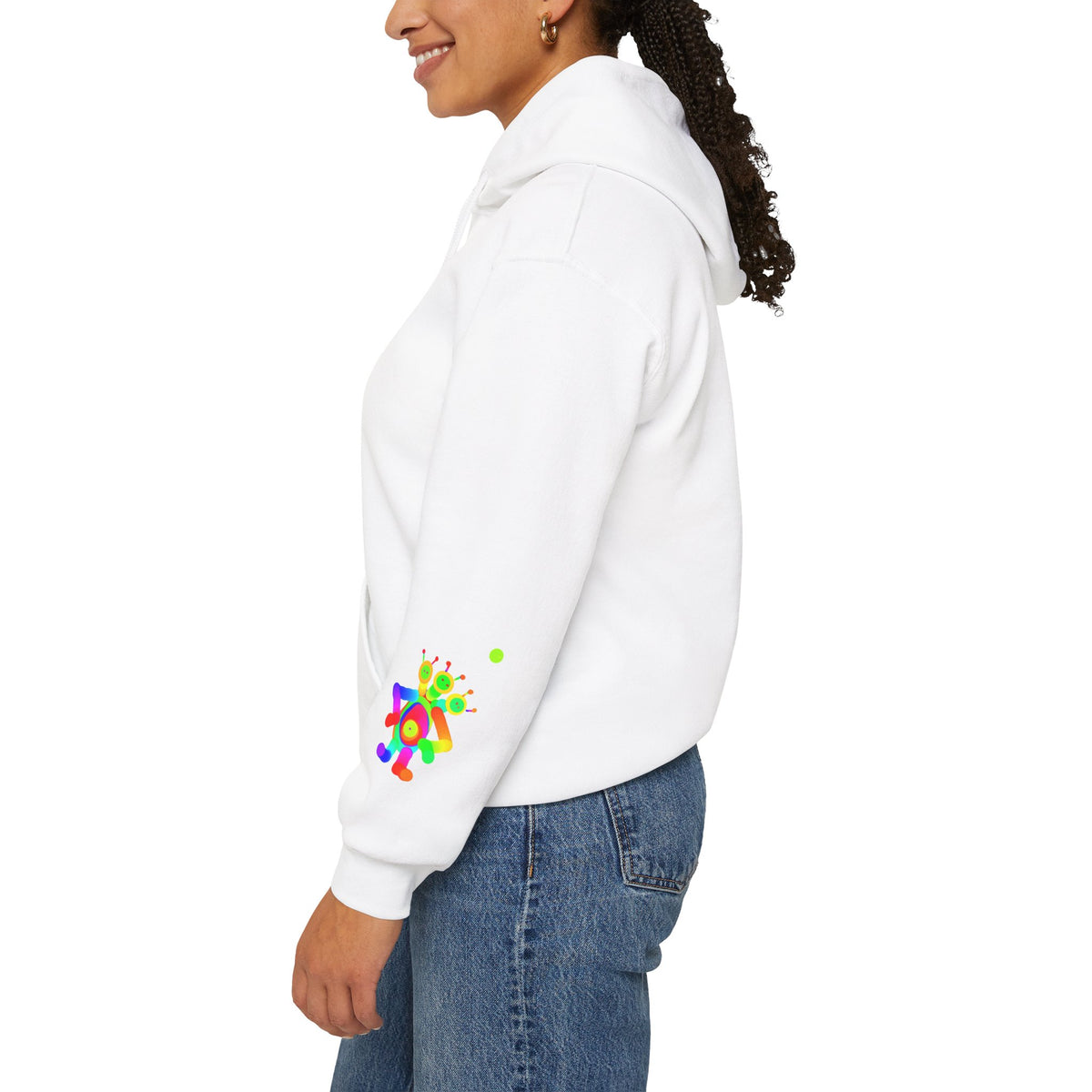 Marty Martians Waving with Little Friend / Unisex Heavy Blend™ Hooded Sweatshirt