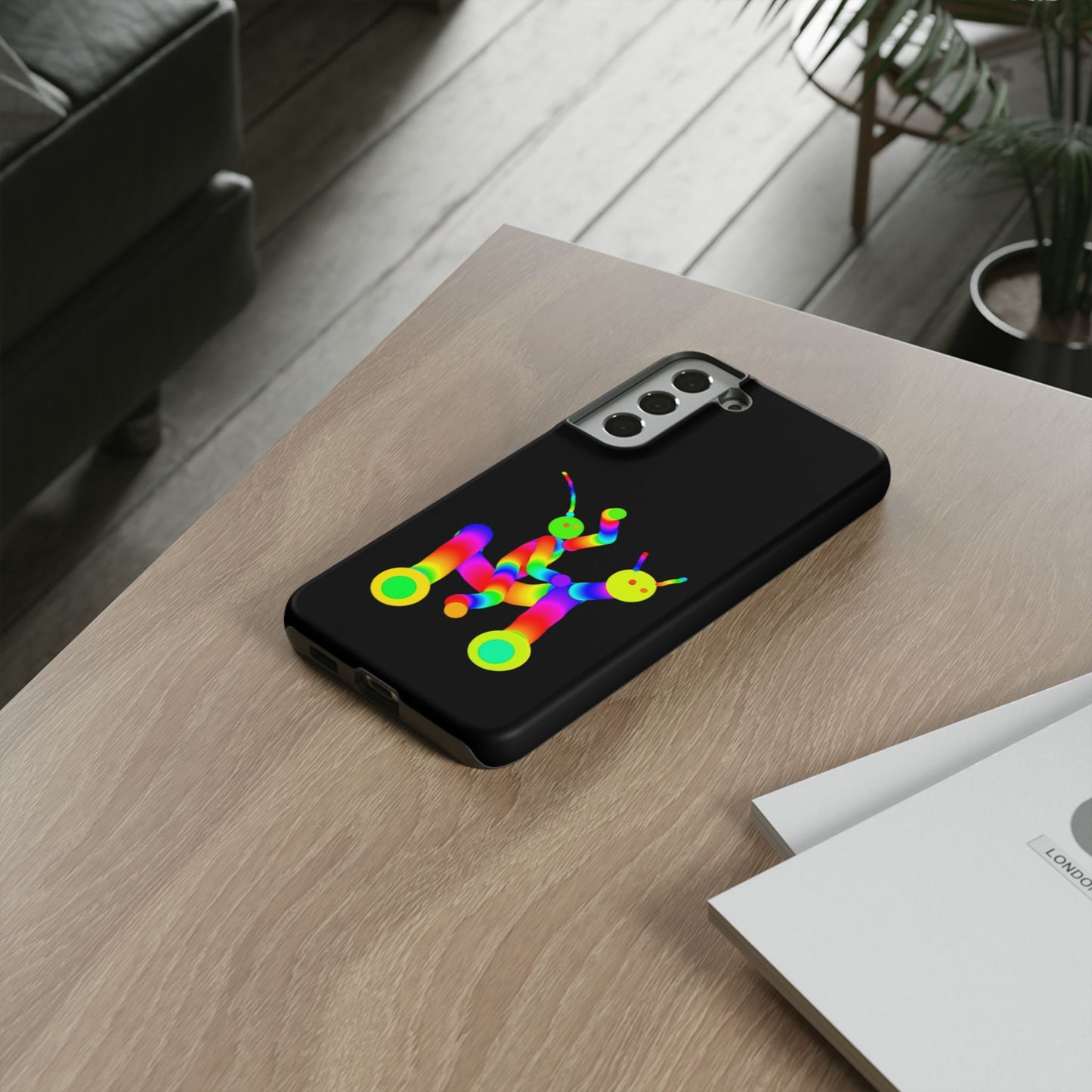 Marty Martians Riding Robot in Black  / Phone Cases