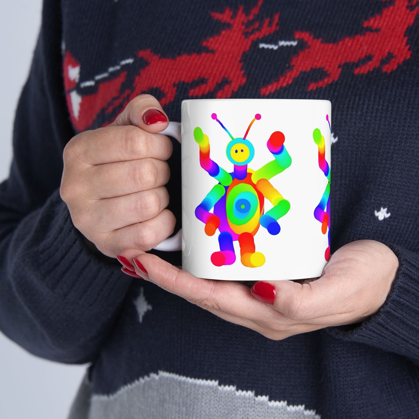 Four Armed Martian Ceramic Mug, (11oz, 15oz)