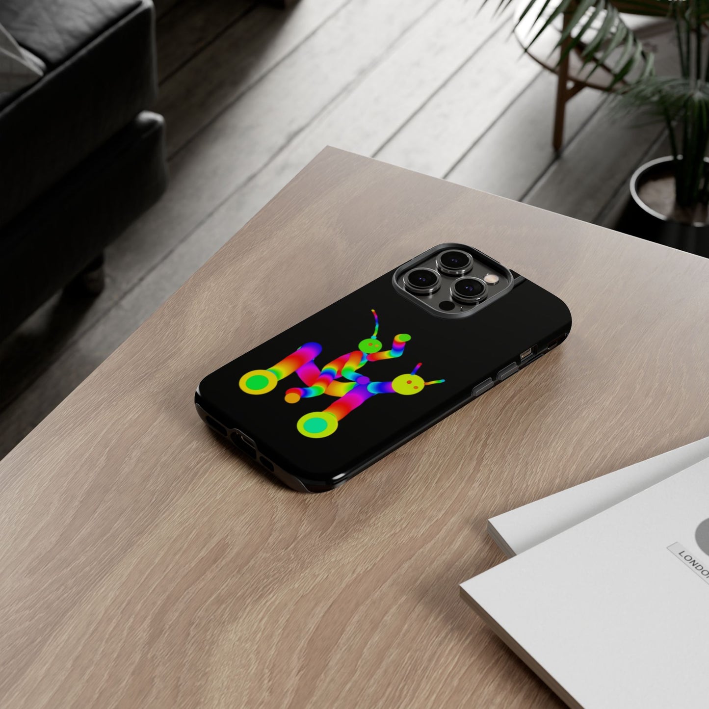 Marty Martians Riding Robot in Black  / Phone Cases