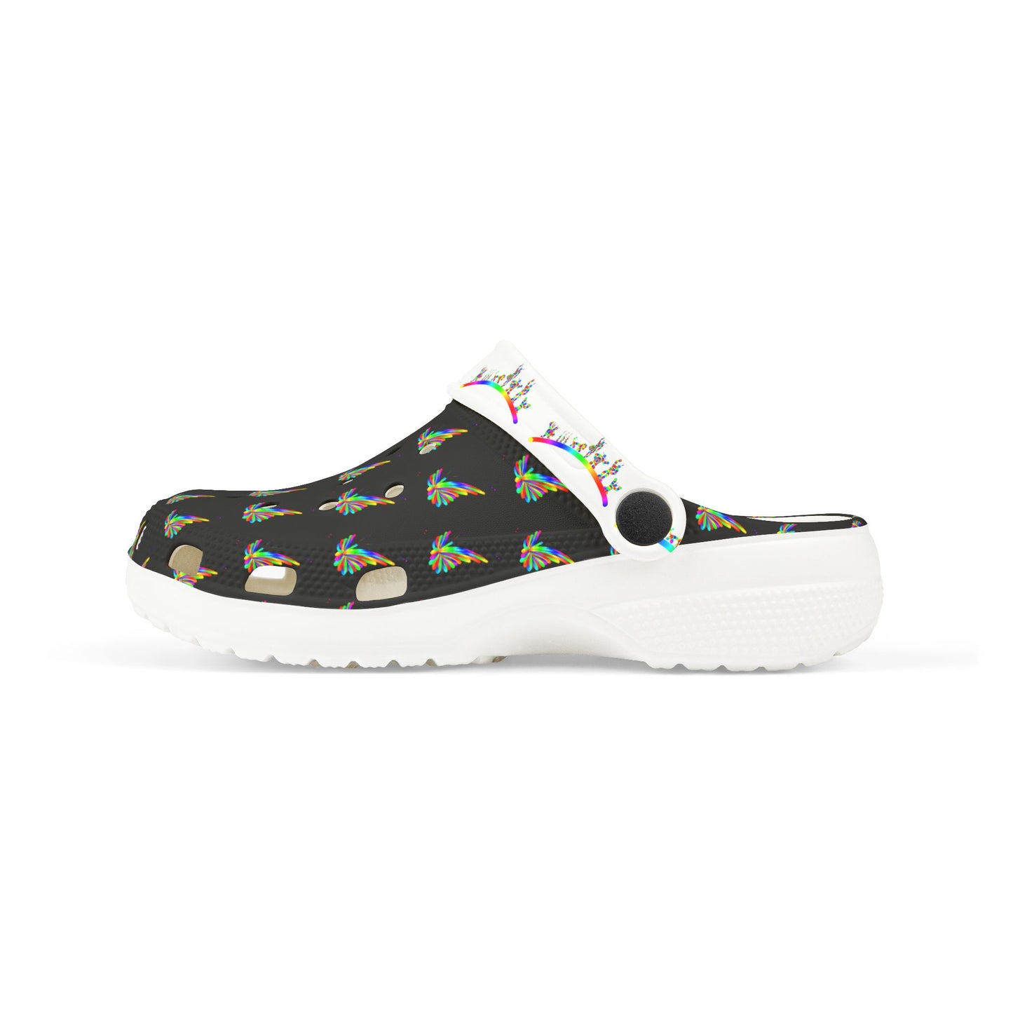 Marty Martians Butterfly in Black / Kid's EVA Foam Clogs (AOP)