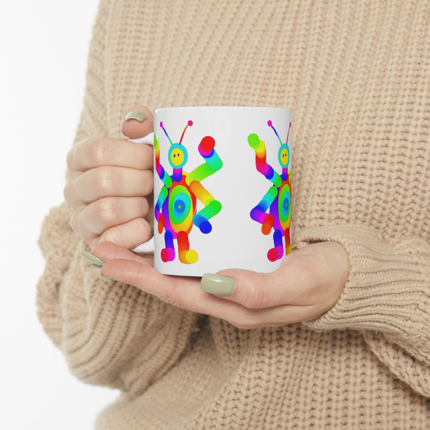 Four Armed Martian Ceramic Mug, (11oz, 15oz)