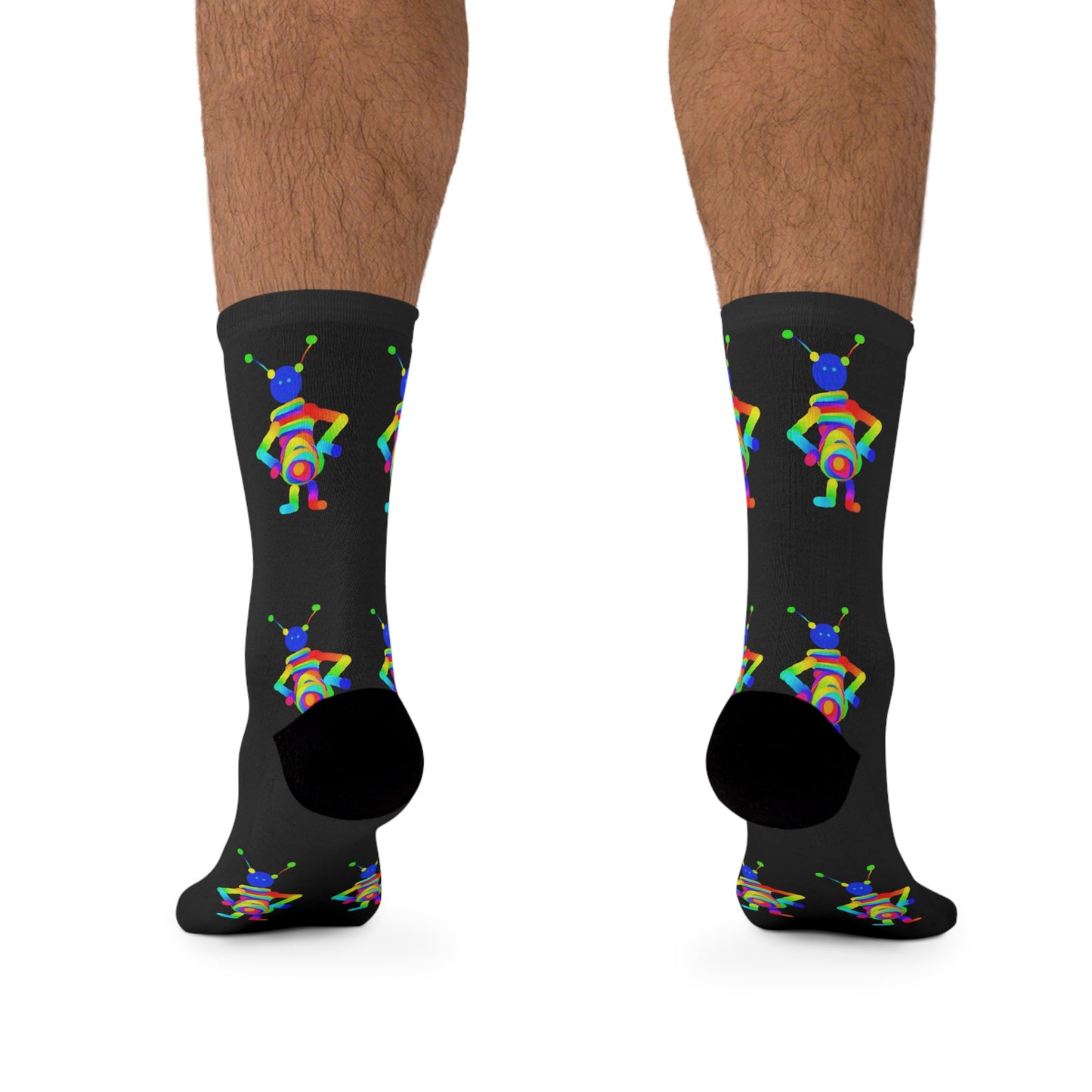 Martian with Big Belly / Black / Recycled Poly Socks