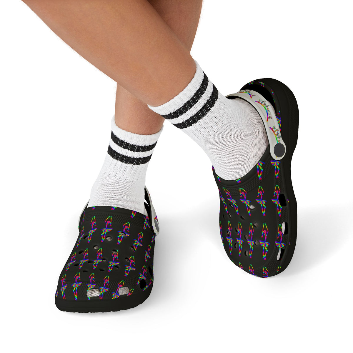 Marty Martians Ballerina in Black / Kid's EVA Foam Clogs (AOP)